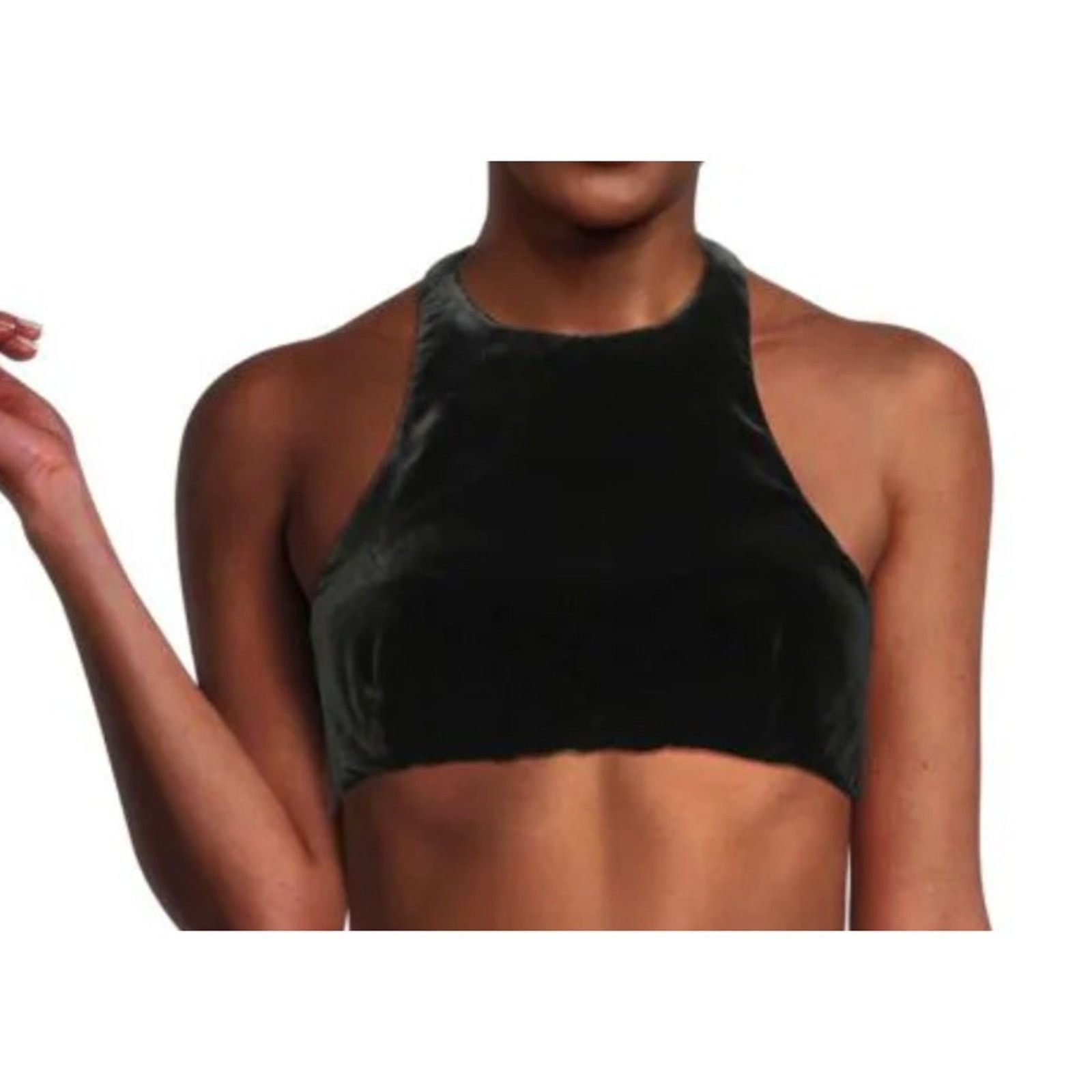 Valentino Valentino Velvet Halter Crop Top Black Size 10 Size M / US 6-8 / IT 42-44 - 1 Thumbnail