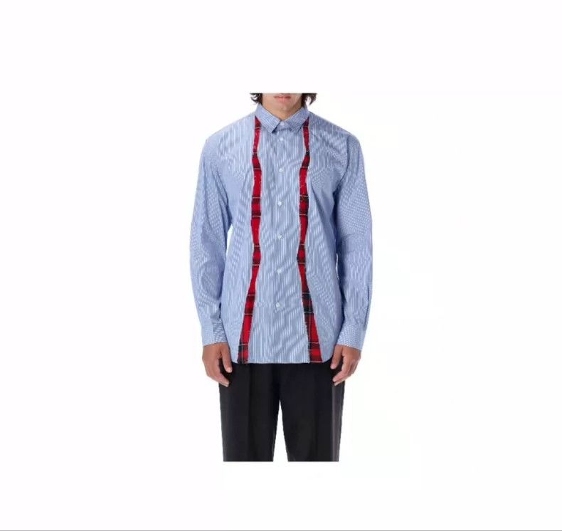 Comme des Garcons Comme Des Garcons Striped patchwork blue shirt 2505-Nextarr Size US M / EU 48-50 / 2 - 8 Thumbnail