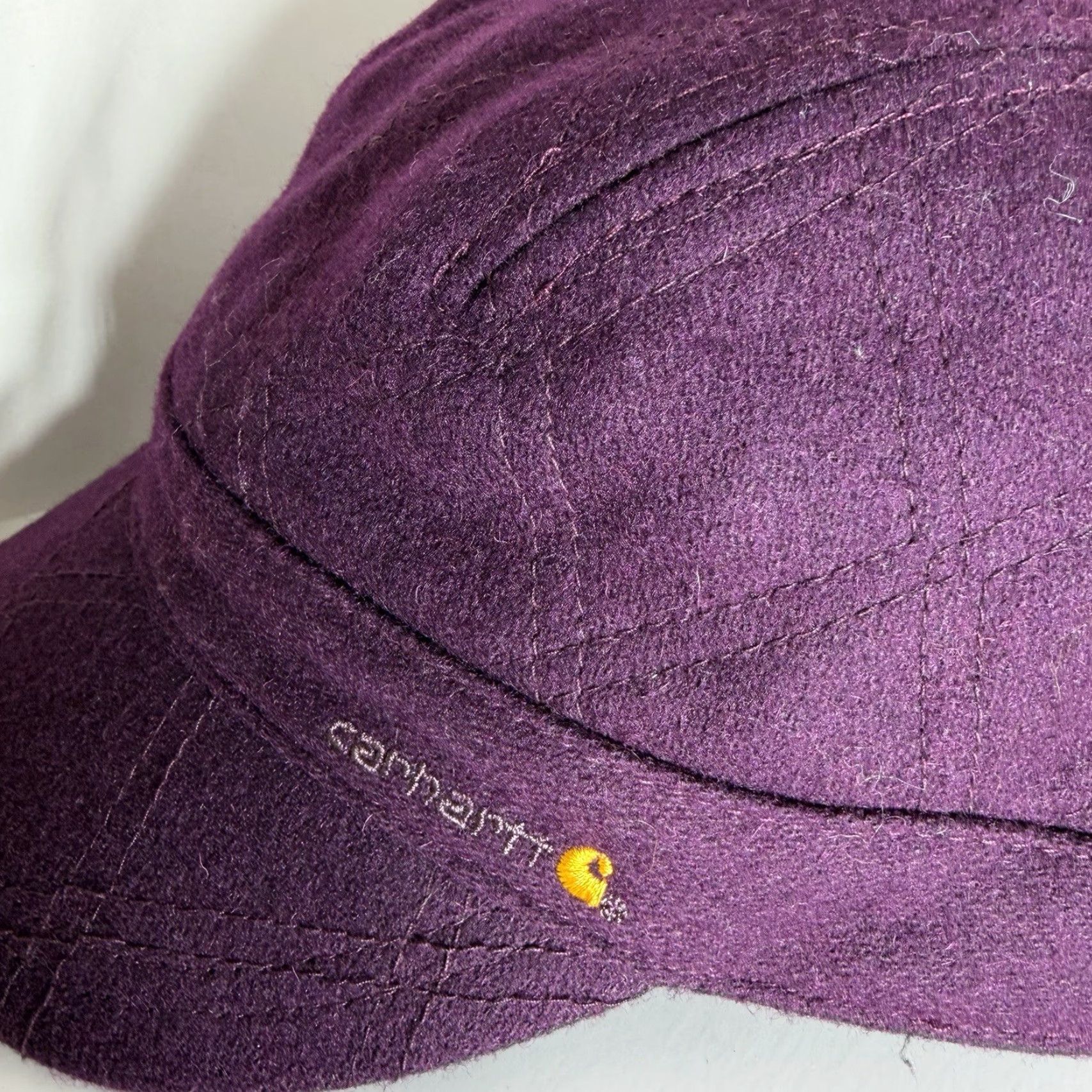 Carhartt Carhartt Hat One Size Wool Blend Cap Maroon Hook and Loop Adjustable Lightweight Breathable Baseball Cap Mens 603 Size ONE SIZE - 3 Thumbnail