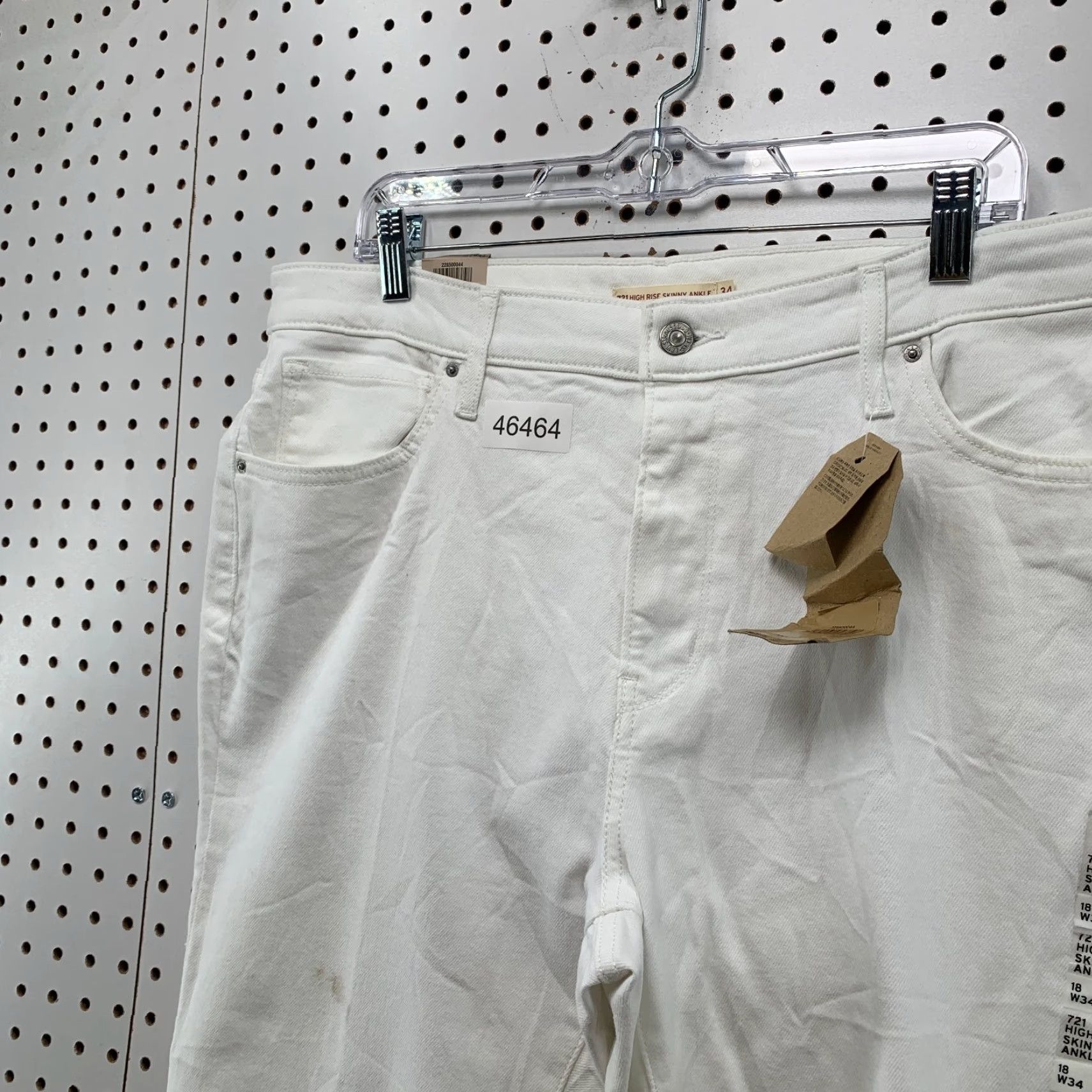 Levi's VINTAGE Levis 721 High Rise Skinny Anke Pants Womens 18 W34 White Slim NWT Size 24" / US 00 / IT 34 - 6 Thumbnail