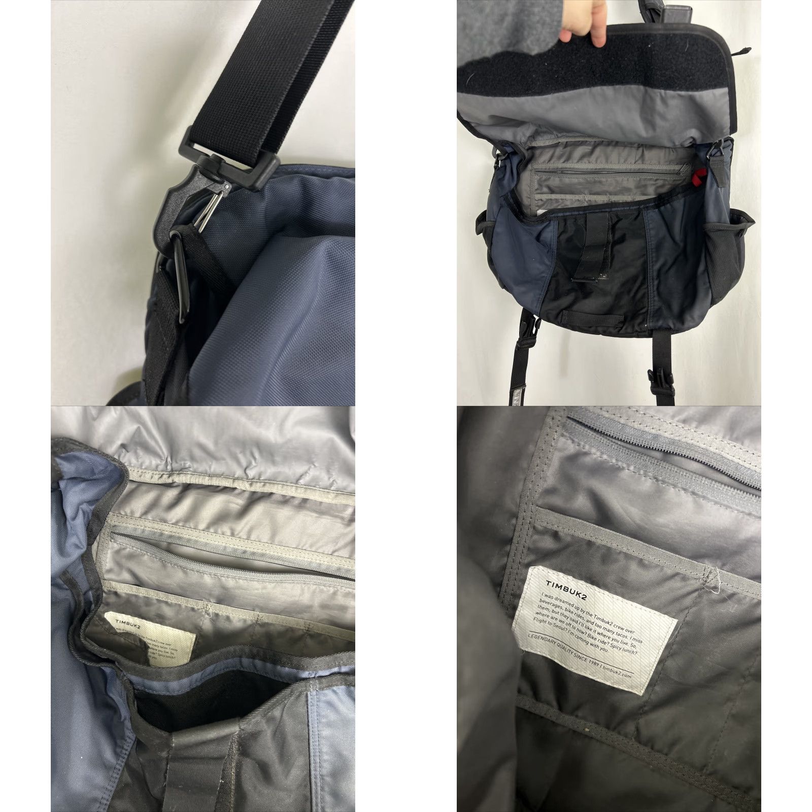 Vintage Timbuk2 Messenger Bag Black Gray Embroidered Top Handle 18x12x7 Large Men Buckle Size US L / EU 52-54 / 3 - 8 Thumbnail
