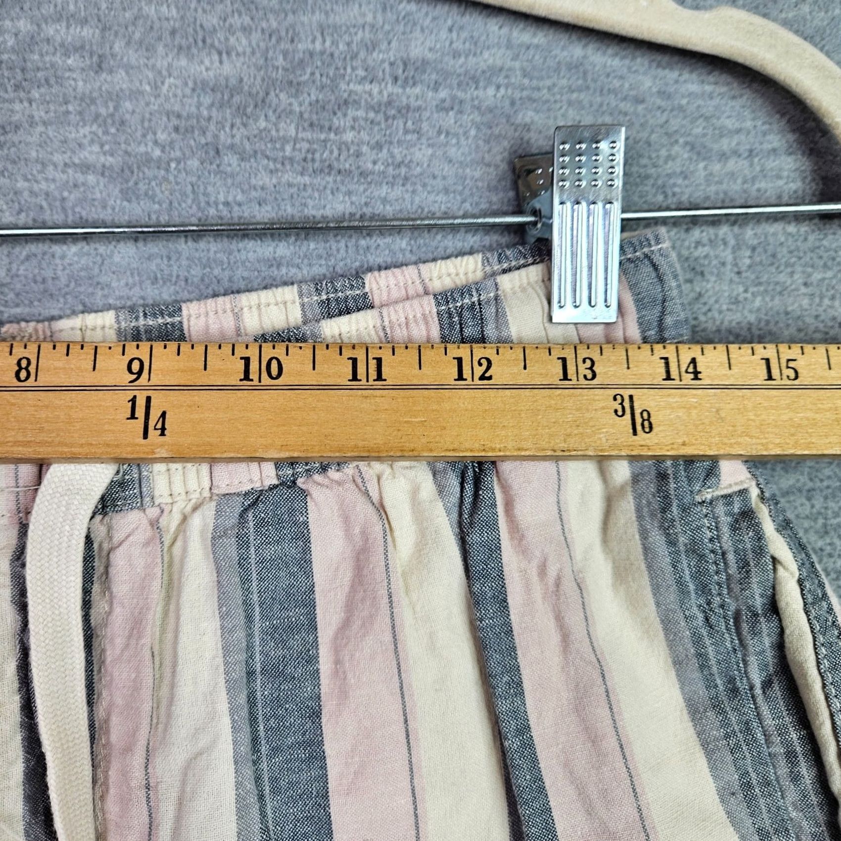 Katin Katin Shorts Men S Striped Casual Drawstring Elastic Waist Cotton Linen Size US 29 - 6 Thumbnail