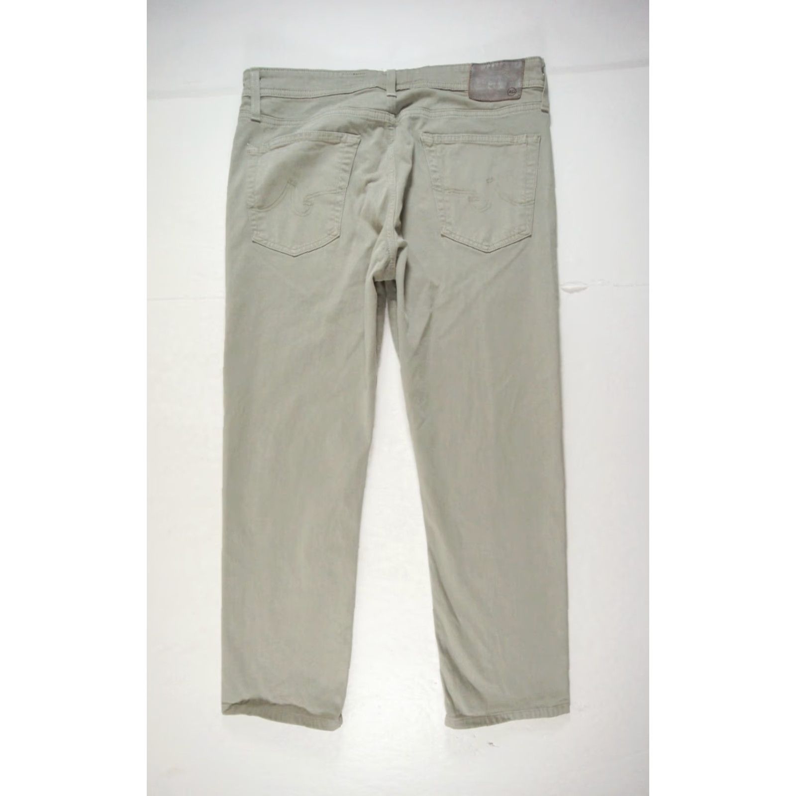 Vintage AG Adriano Goldschmied Pants Mens 34x28 Green The Protege Straight Leg Stretch Khakis Size US 34 / EU 50 - 4 Thumbnail