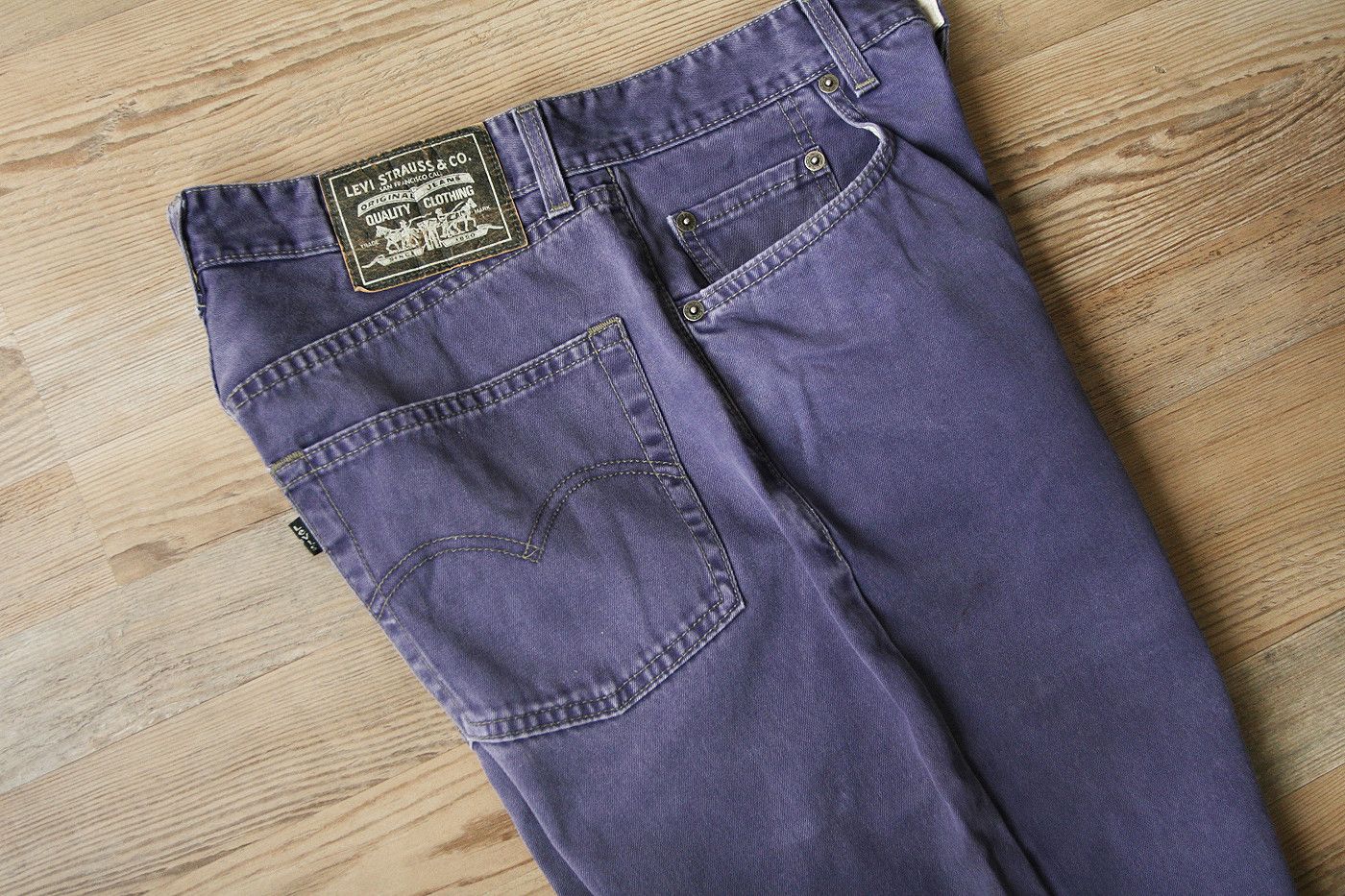 Levi's Vintage 90s 1991 Levi's 502 Purple Wash Denim Jeans Size US 30 / EU 46 - 3 Thumbnail
