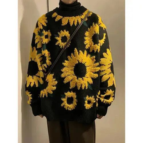 Japanese Brand Spring Flocking Floral Sweater Size US L / EU 52-54 / 3 - 1 Thumbnail