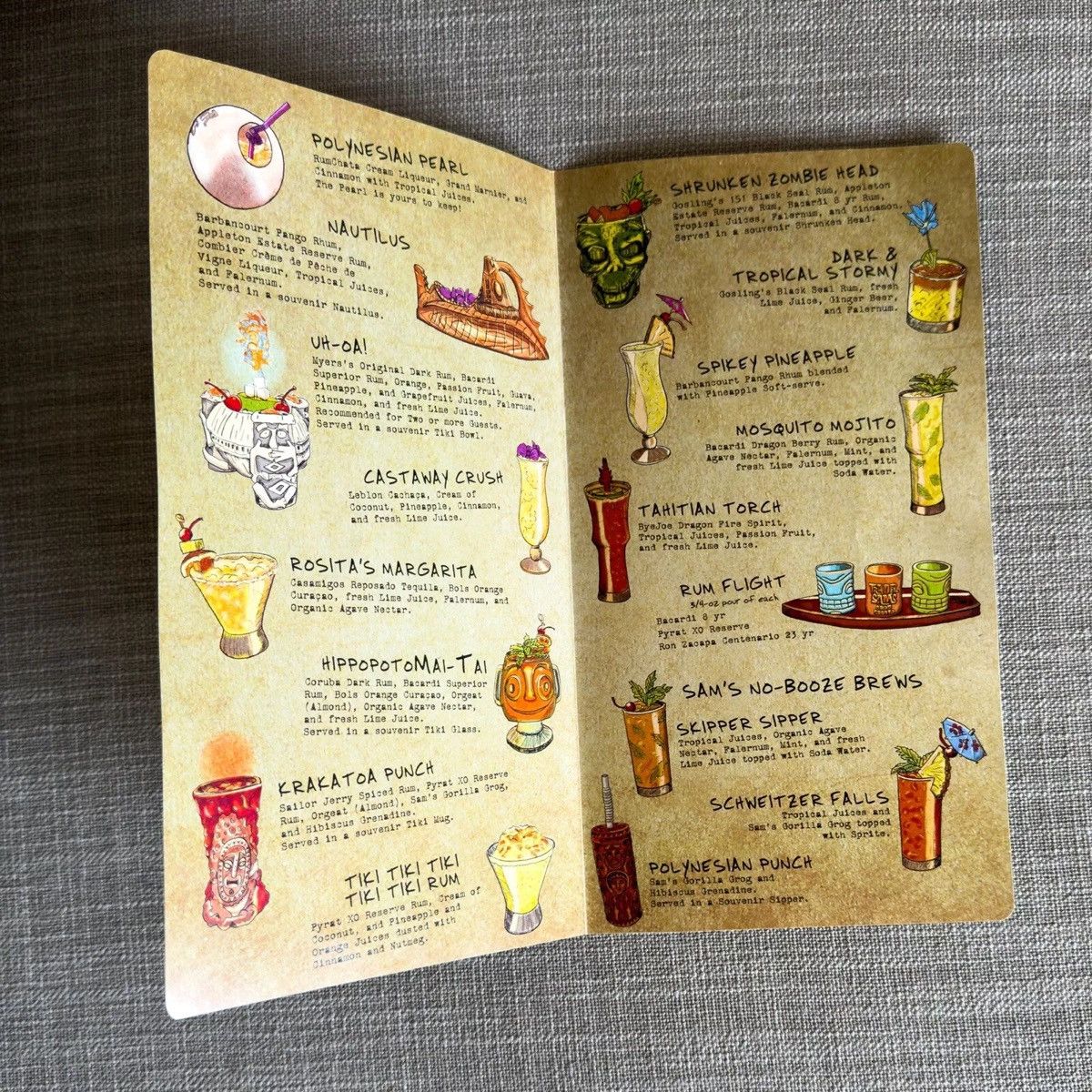 Disney Trader Sams Grotto Tiki Drink Menu Polynesian Village Resort Size ONE SIZE - 3 Thumbnail