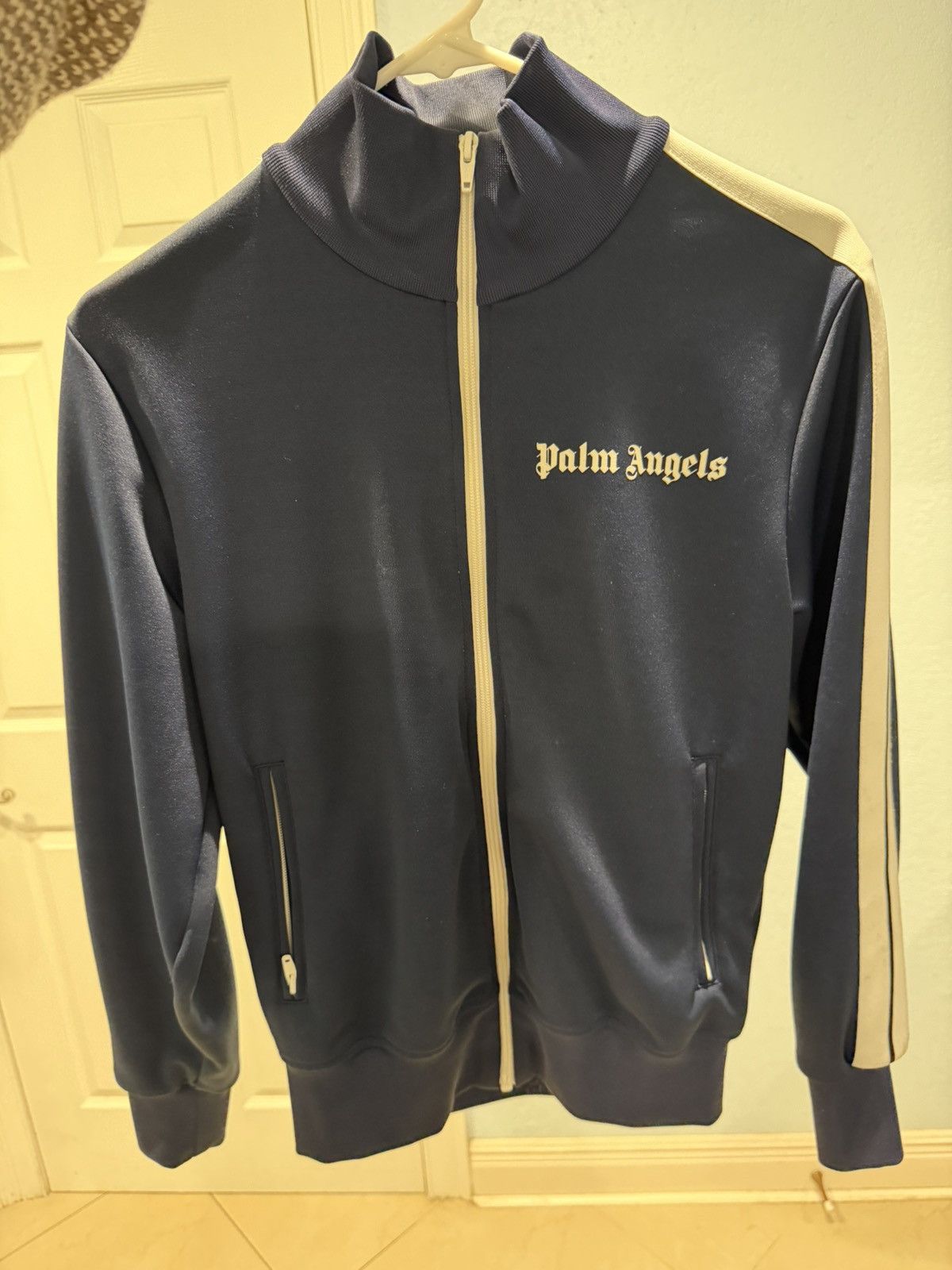 Palm Angels Classic Track Jacket Navy/White - Full Zip