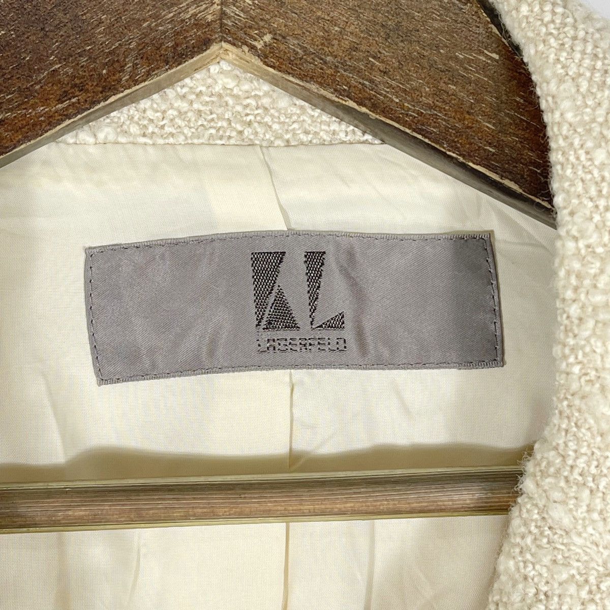 Karl Lagerfeld Vintage KL Karl Lagerfeld Cream Bouclé Tweed Blazer Jacket Size M / US 6-8 / IT 42-44 - 11 Thumbnail