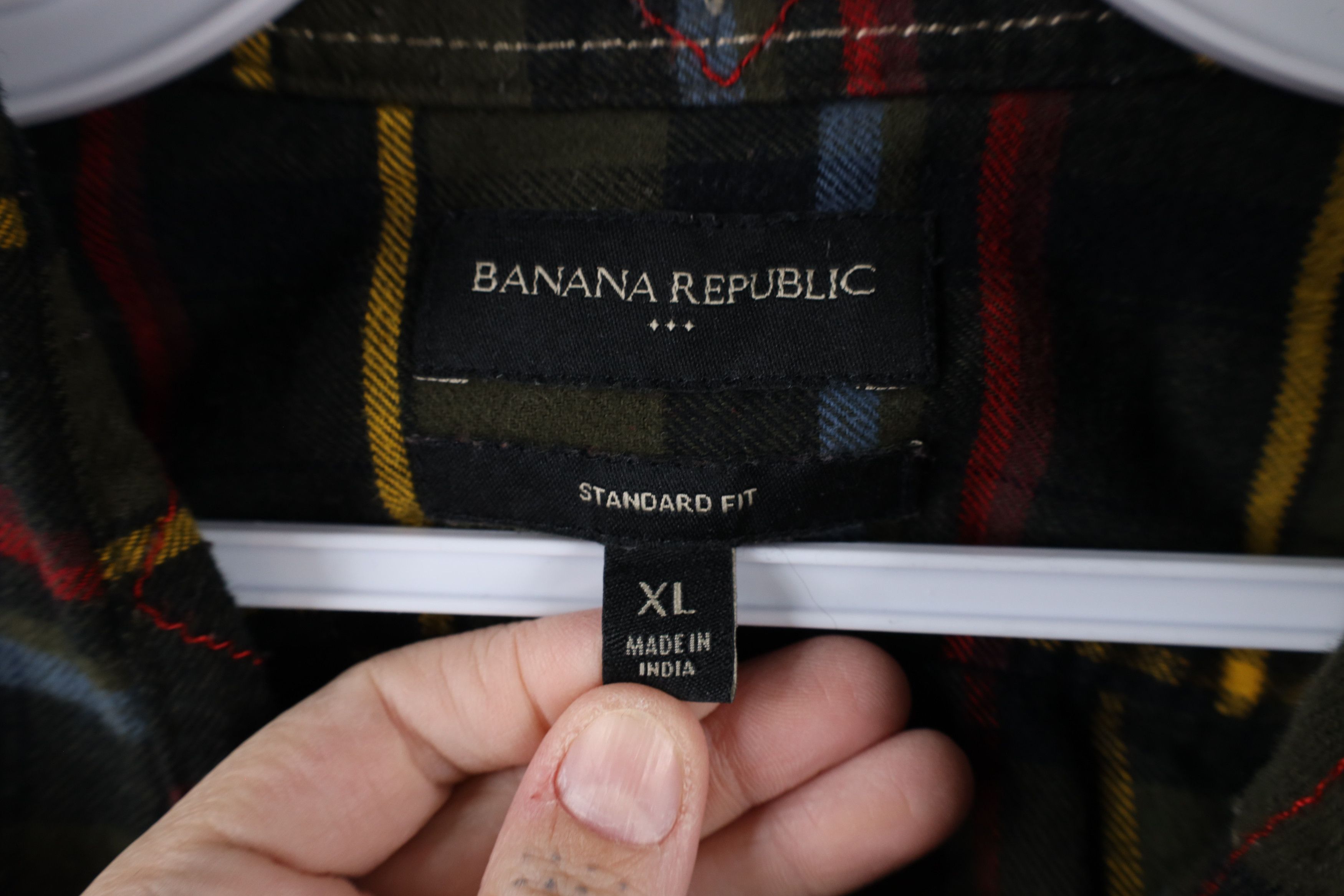 Banana Republic × Vintage Banana Republic Flannel Collared Button Shirt Rainbow Plaid Size US XL / EU 56 / 4 - 6 Thumbnail