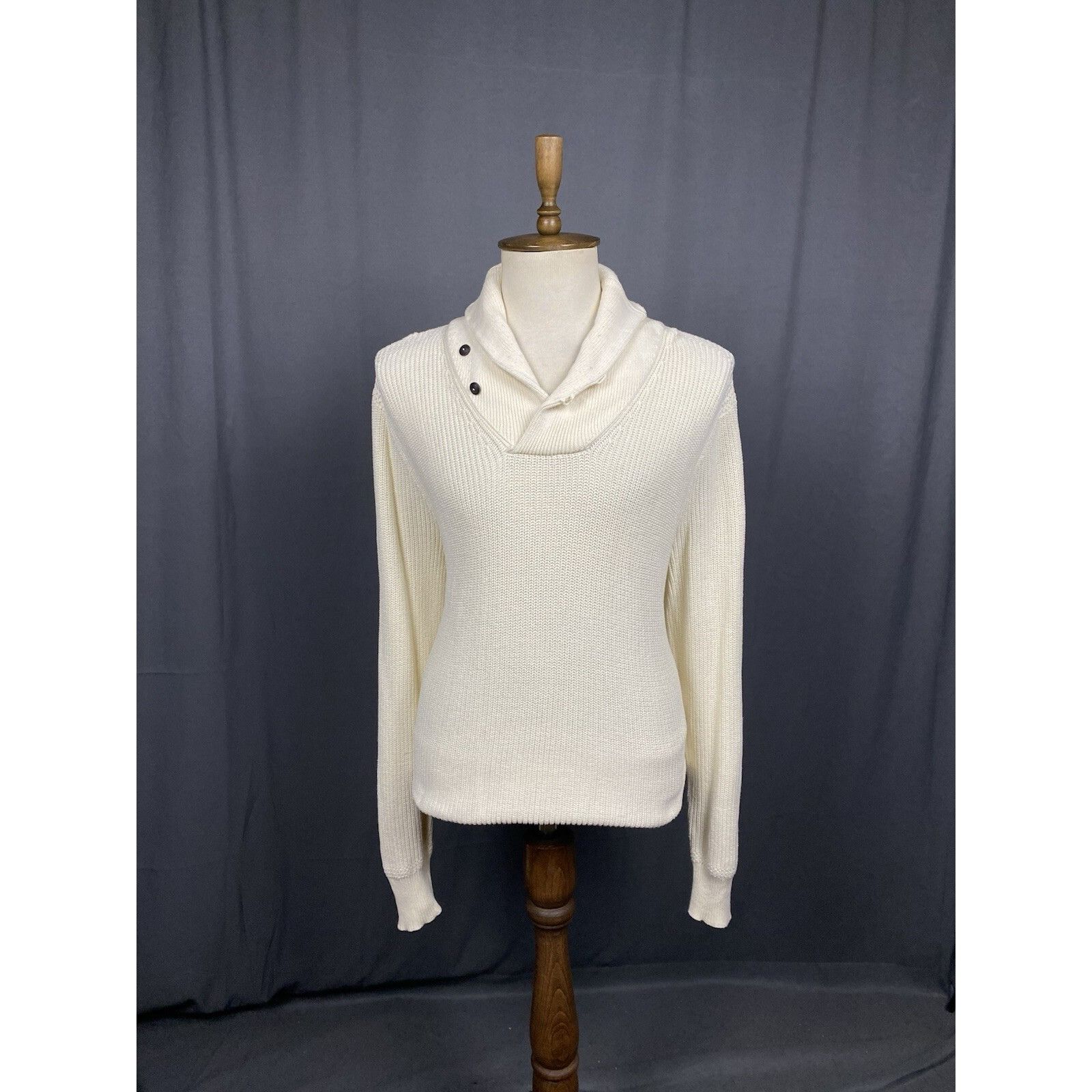 Polo Ralph Lauren Polo Ralph Lauren VTG Men's Beige Heavy Knitted Sweater Size Size US L / EU 52-54 / 3 - 3 Thumbnail