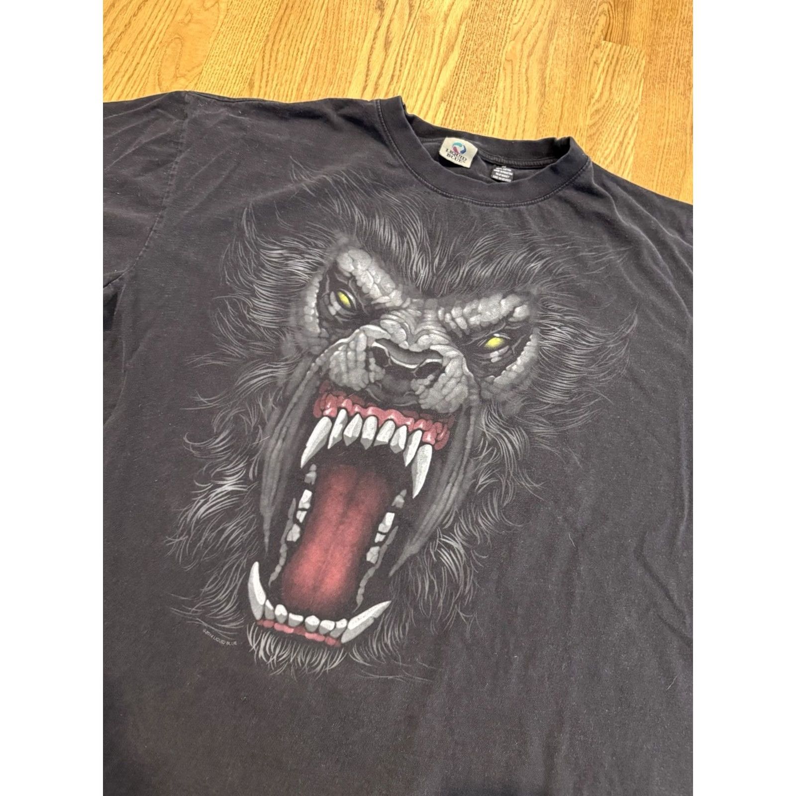 Liquid Blue Vtg Liquid Blue Werewolf Wolf Face T Shirt Size 4XL Black Short Sleeve Men’s Size US XXL / EU 58 / 5 - 2 Thumbnail