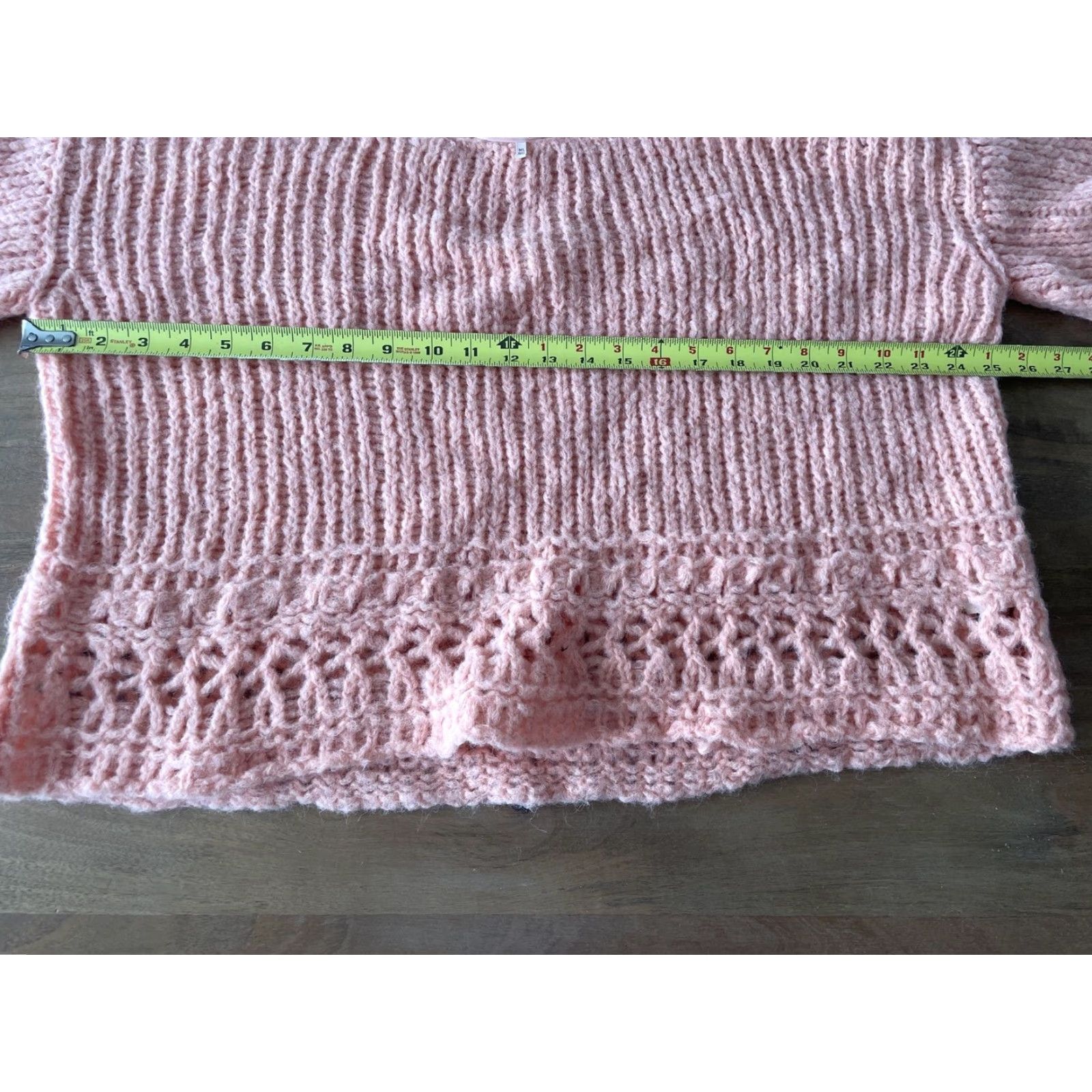 Free People Free People Alpaca Crochet Sweater Womens L Peach Balloon Sleeve Knit Pullover Boho Classic Size L / US 10 / IT 46 - 7 Thumbnail
