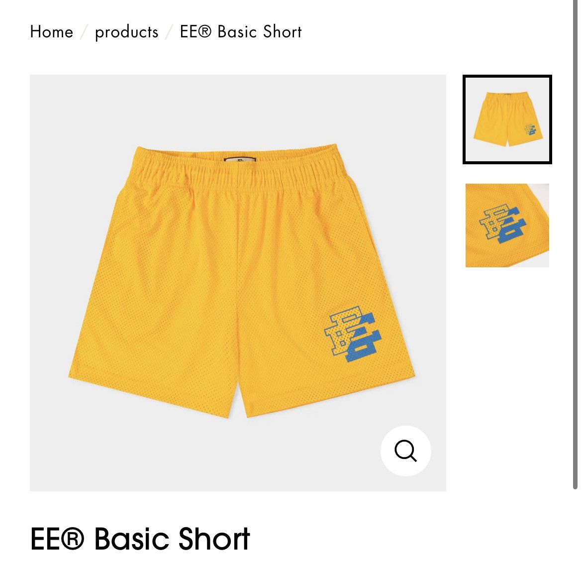 image of Eric Emanuel Yellow W Split Yellow & Baby Blue Shorts Medium, Men's (Size 30)