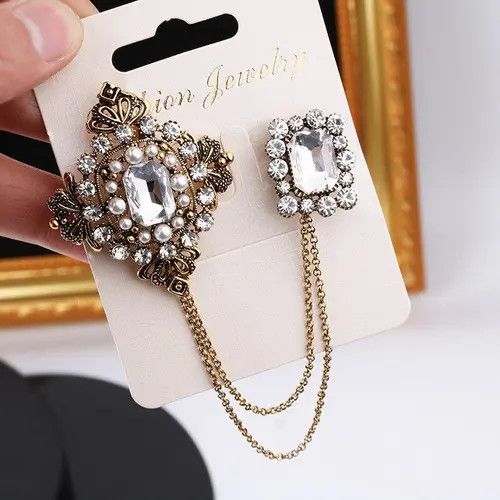Other British Style Rhinestone Brooch Broach Pin Gifts For Him Size ONE SIZE - 6 Thumbnail