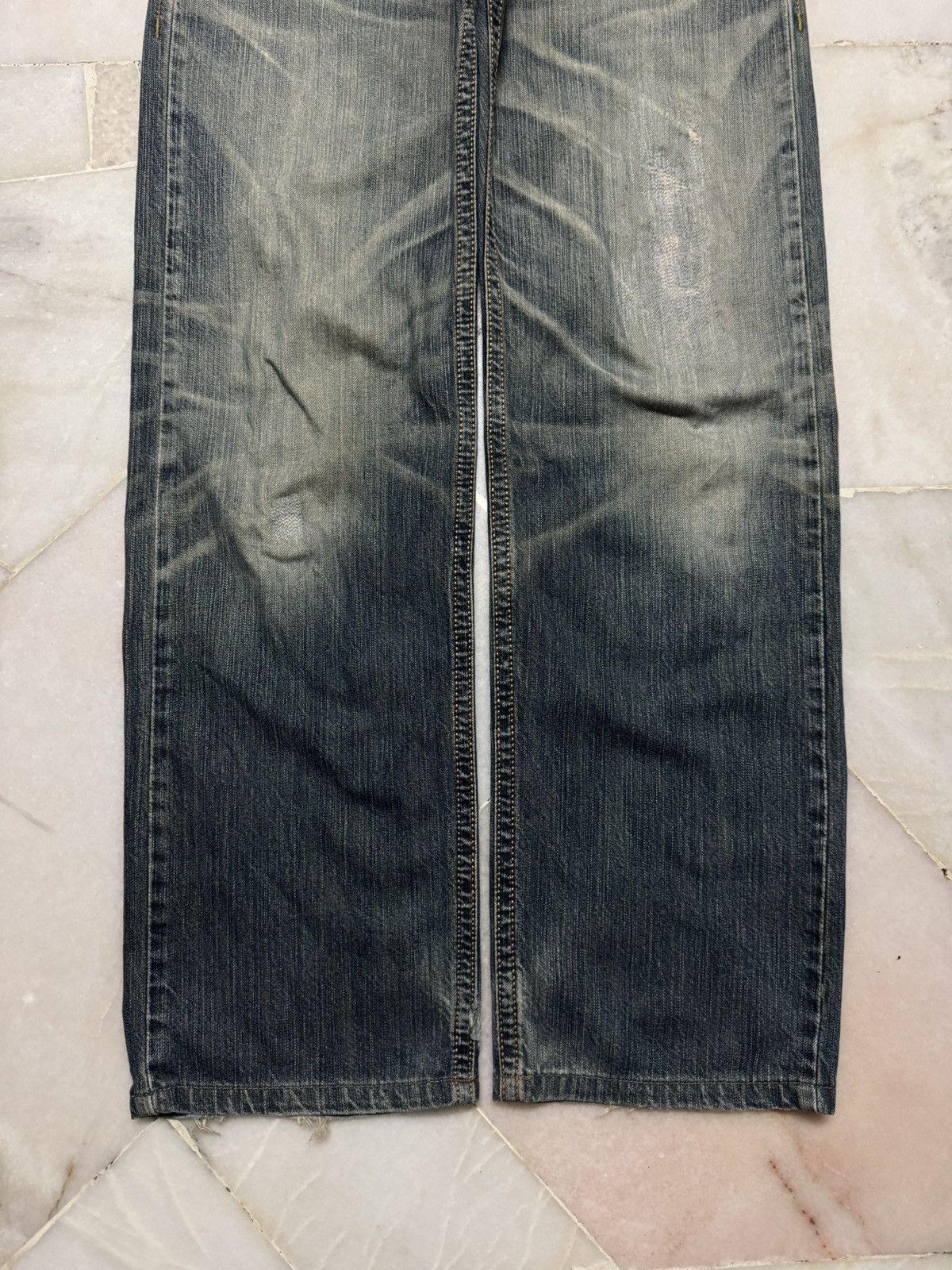Edwin 💥BAGGY💥INSANE EDWIN EXCLUSIVE VINTAGE REPAIRED MUDWASH JEAN Size US 31 - 6 Thumbnail