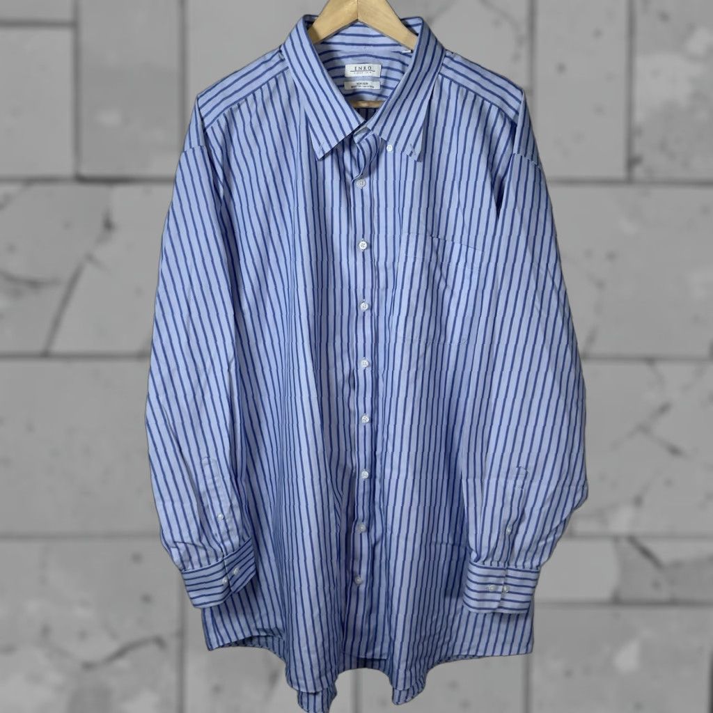 Enro VINTAGE ENRO Blue Striped 100% Cotton Long Sleeve Button-Down Shirt Mens 36T Size US M / EU 48-50 / 2 - 1 Thumbnail