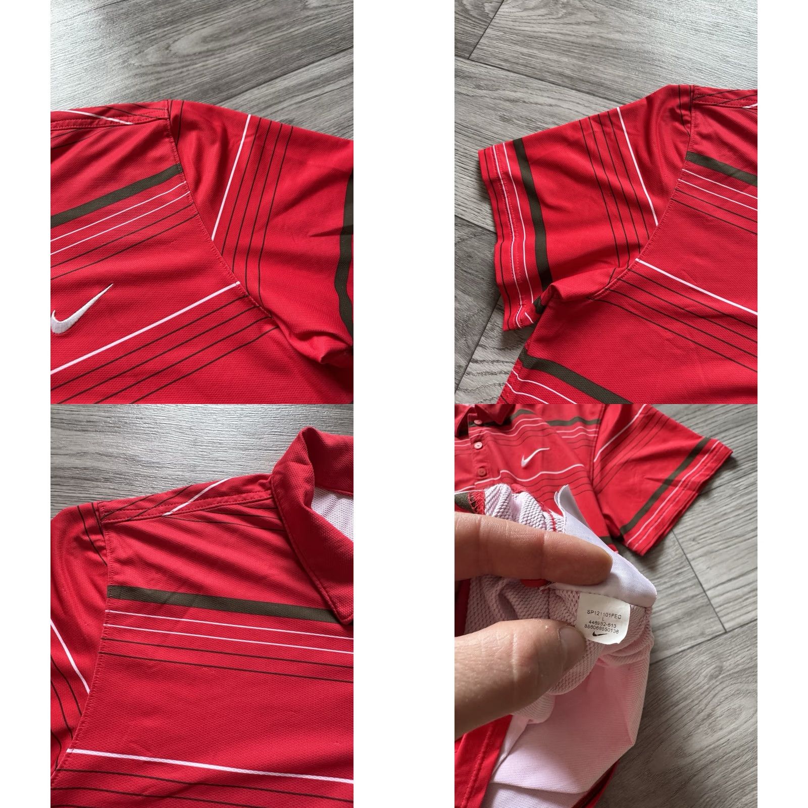Nike Nike RF Striped Tennis Polo Shirt L Men Red 2012 Nike Template Roger Federer RF Striped Tennis Polo Shirt Size L Mens Size US L / EU 52-54 / 3 - 9 Thumbnail