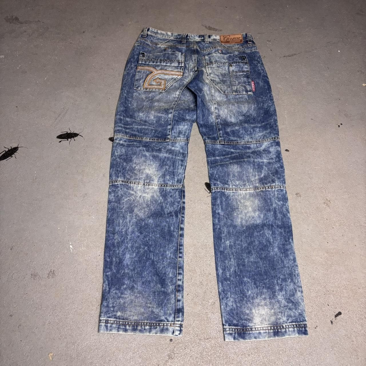 Japanese Brand × Vintage Vintage y2k acid wash cargo Japanese style embroidered jeans Size US 34 / EU 50 - 5 Thumbnail