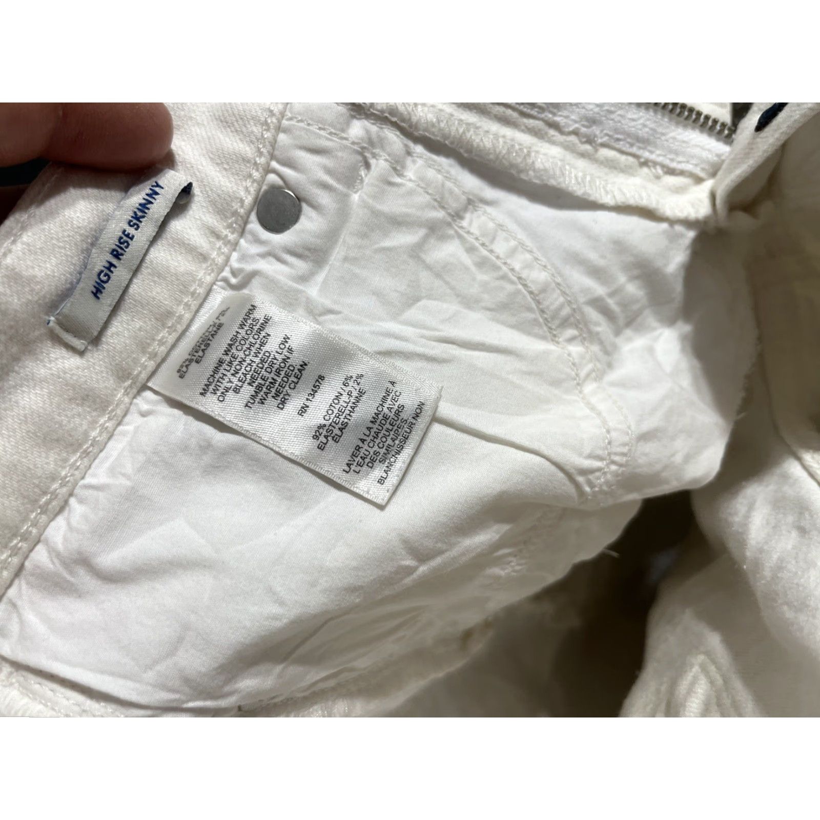 Vineyard Vines VINEYARD VINES White Jamie High Rise Skinny Jeans Stretch Women's 25 Raw Hem Cut Size 42" / US 20 - 6 Thumbnail
