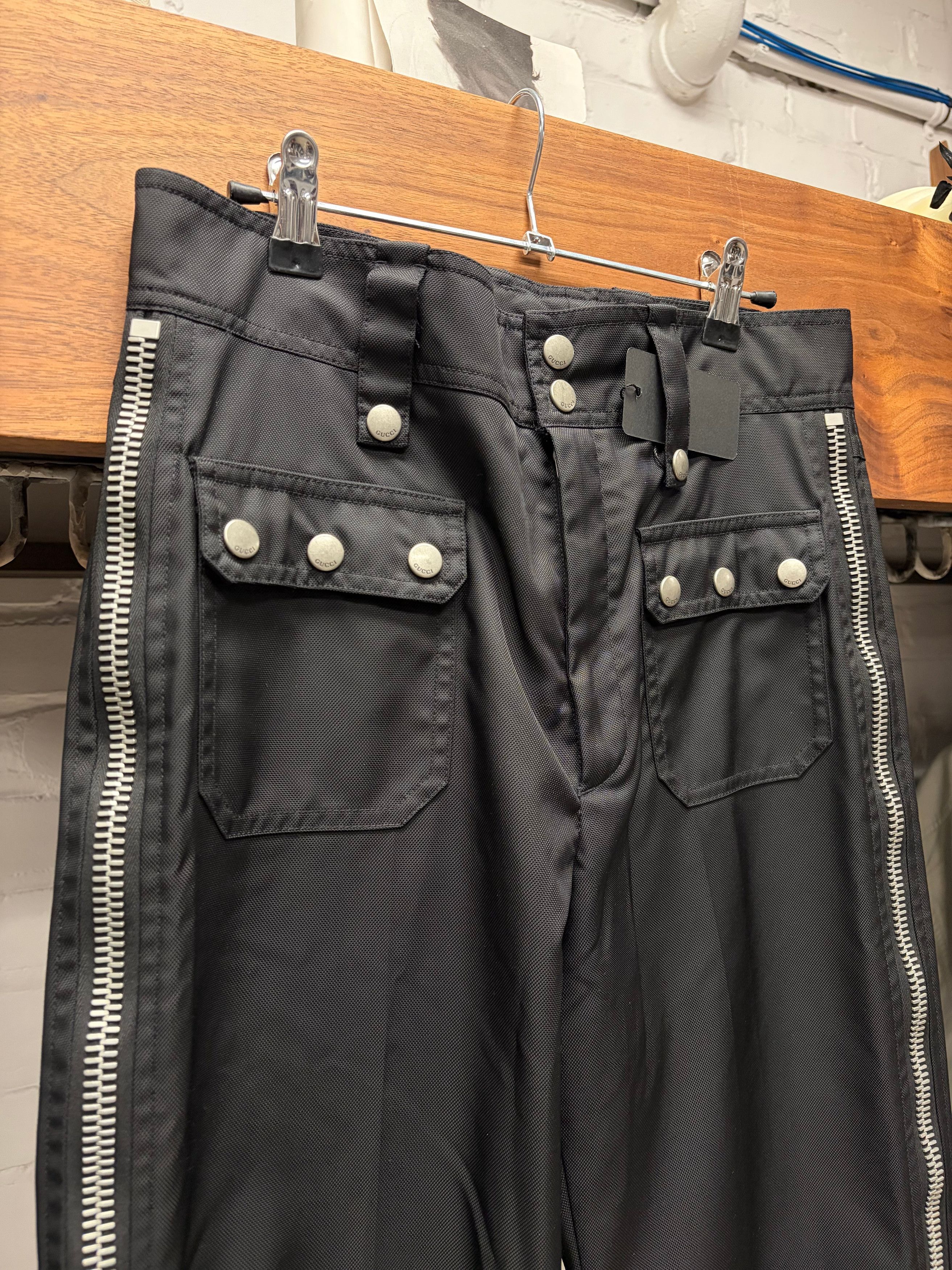 Gucci Gucci Side Seam Zip-Up Wide Leg Black Denim Size US 30 / EU 46 - 2 Thumbnail