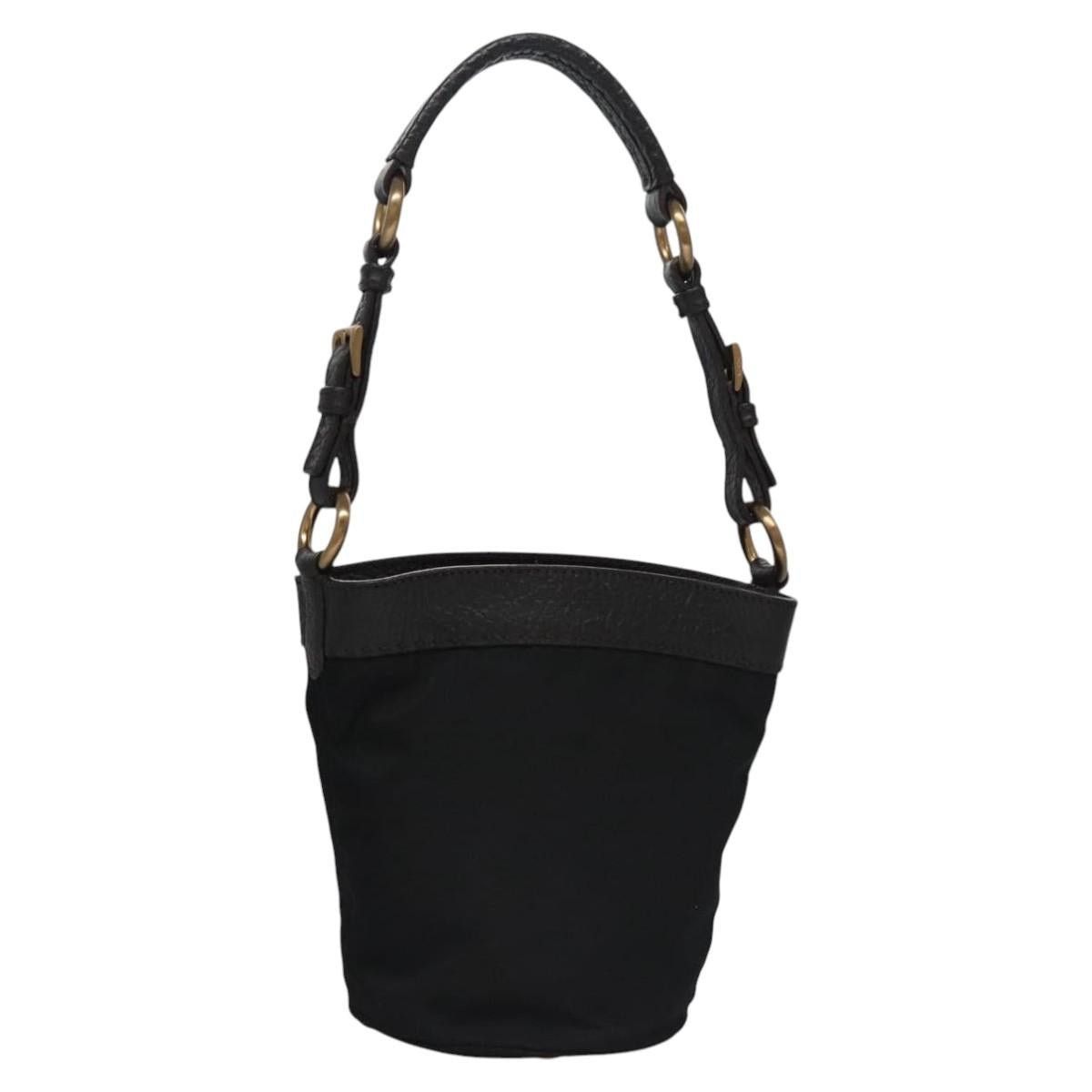 Prada PRADA Hand Bag Nylon Leather Black Gold Size ONE SIZE - 3 Thumbnail