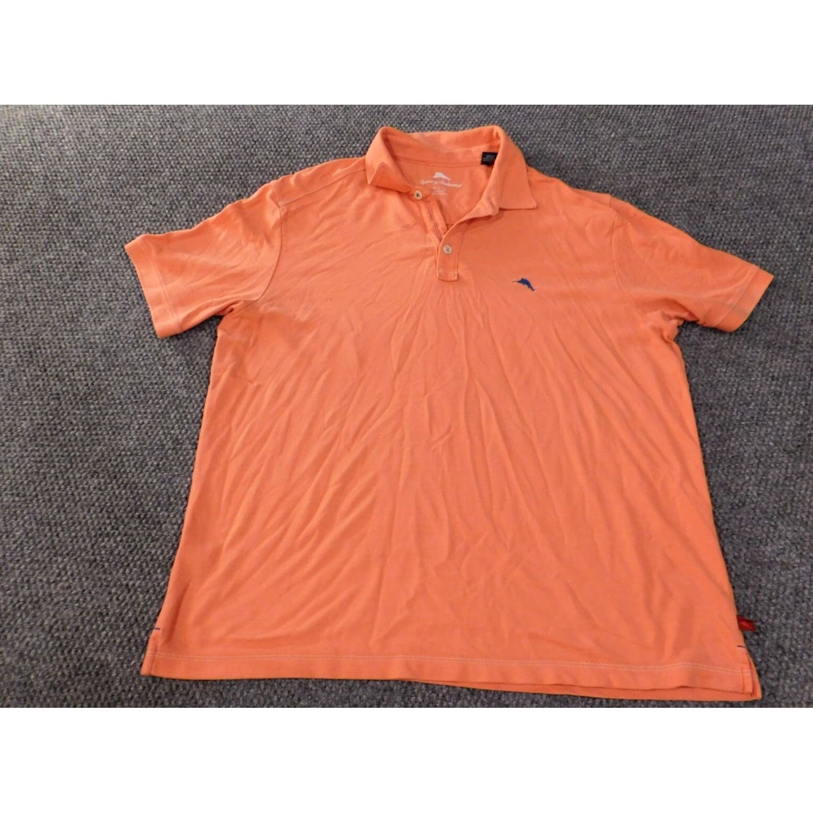 Tommy Bahama Tommy Bahama Polo Shirt XL Mens Orange Short Sleeve Button Up Knit Cotton Polyester Classic Check Logo Breathable Vintage No Size US XL / EU 56 / 4 - 2 Thumbnail