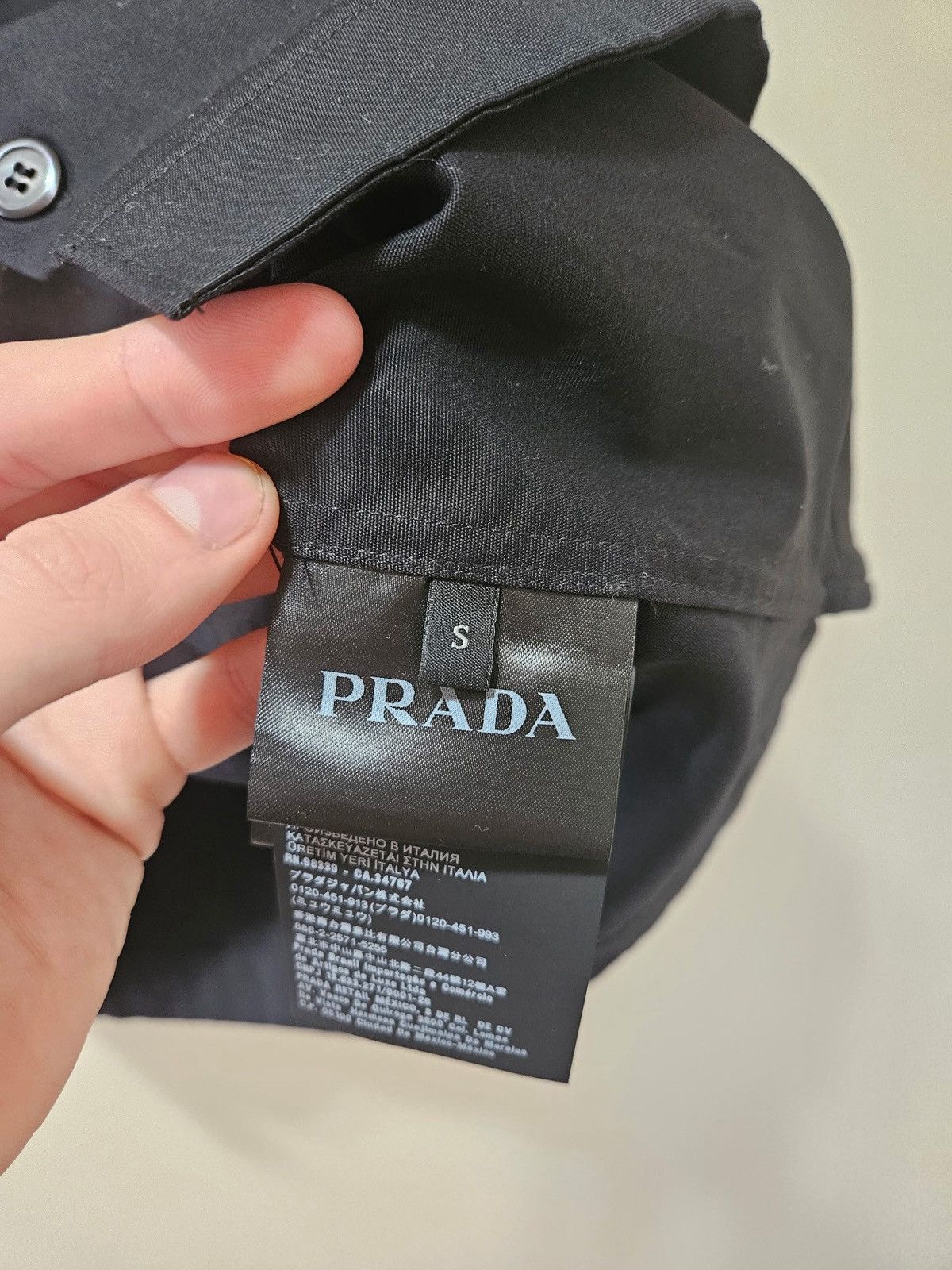 Prada Double Match Black Camo Button Up Bowling Shirt Size US S / EU 44-46 / 1 - 9 Thumbnail