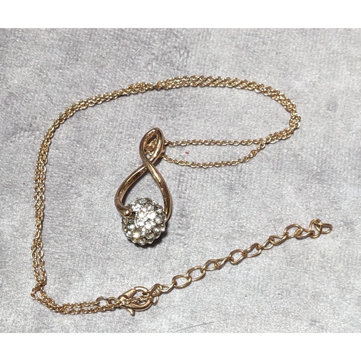 Other Gold Suspended Rhinestone Bead Pendant Necklace Size ONE SIZE - 10 Thumbnail