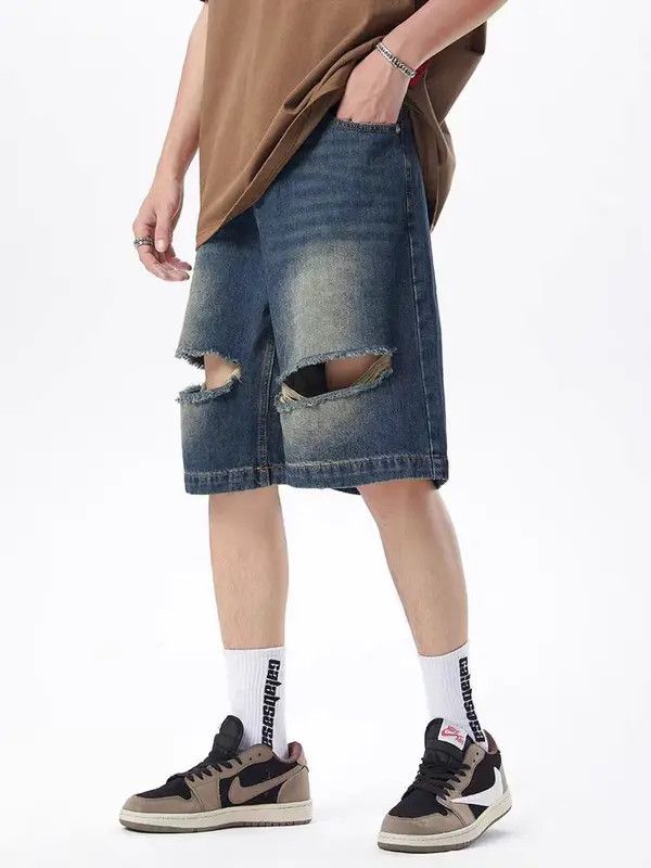 Vintage VIBE Vintage ripped and worn denim shorts Size US 30 / EU 46 - 2 Thumbnail
