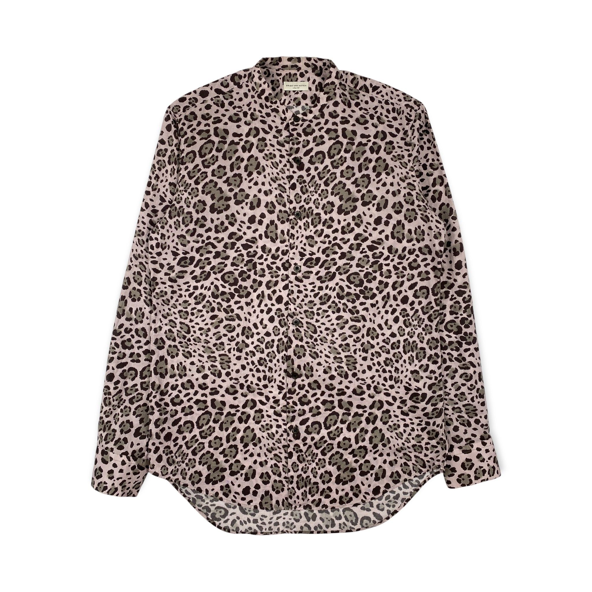 Leopard Print Long Sleeve Polo