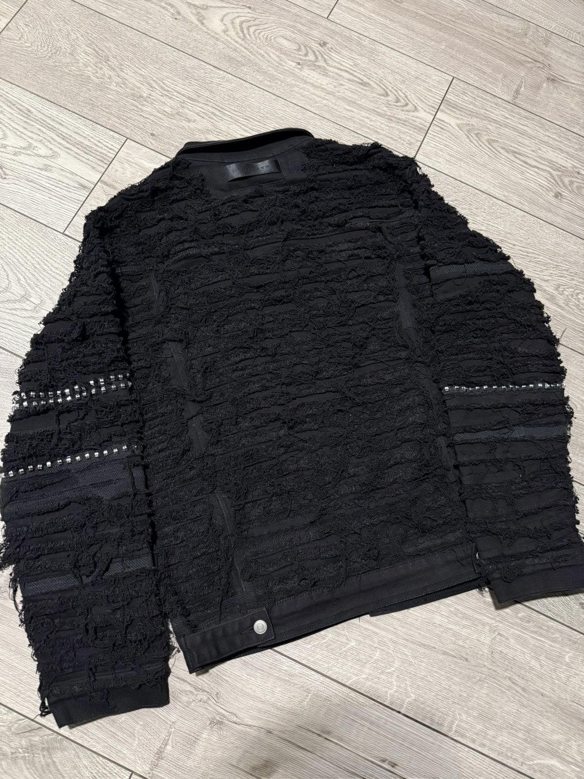1017 ALYX 9SM × Blackmeans Blackmeans Shredded Denim Stud Jacket Size US M / EU 48-50 / 2 - 3 Thumbnail