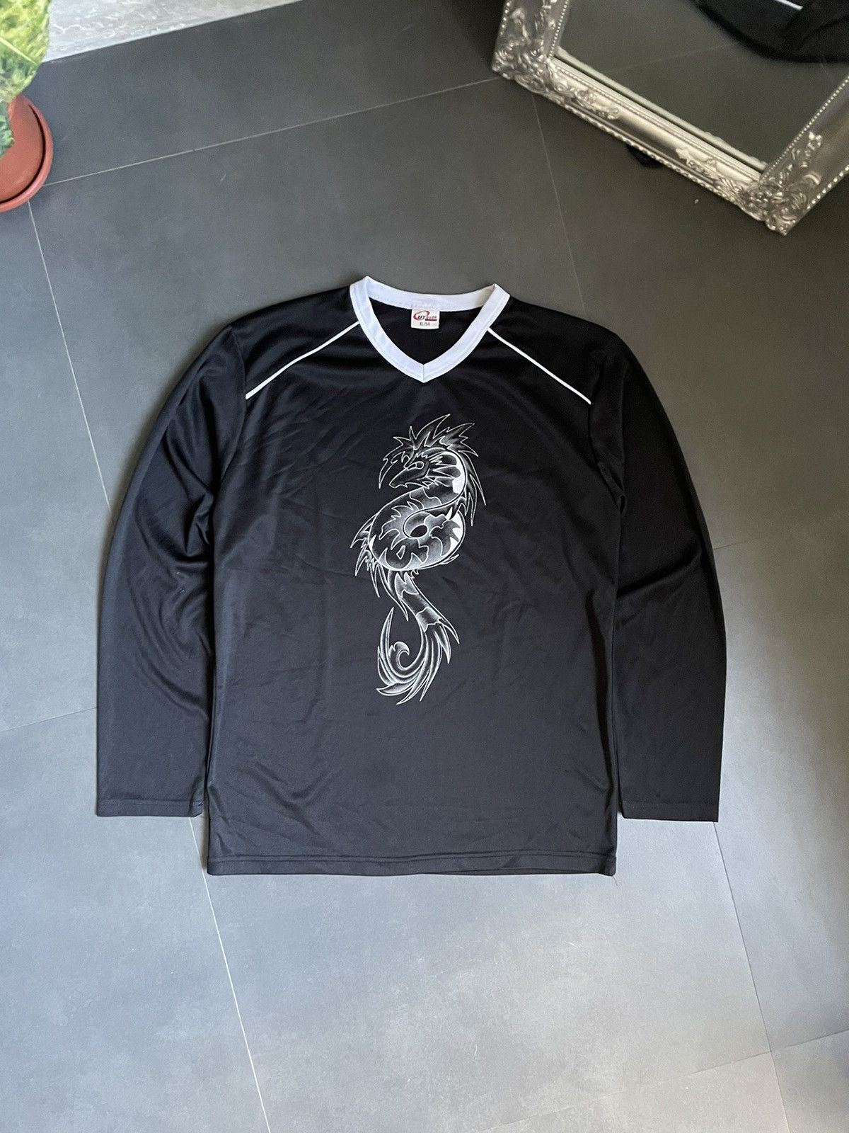 Japanese Brand Crazy Baggy Vintage Y2K Dragon Tribel Skulls Flames Cyber Size US XL / EU 56 / 4 - 11 Thumbnail