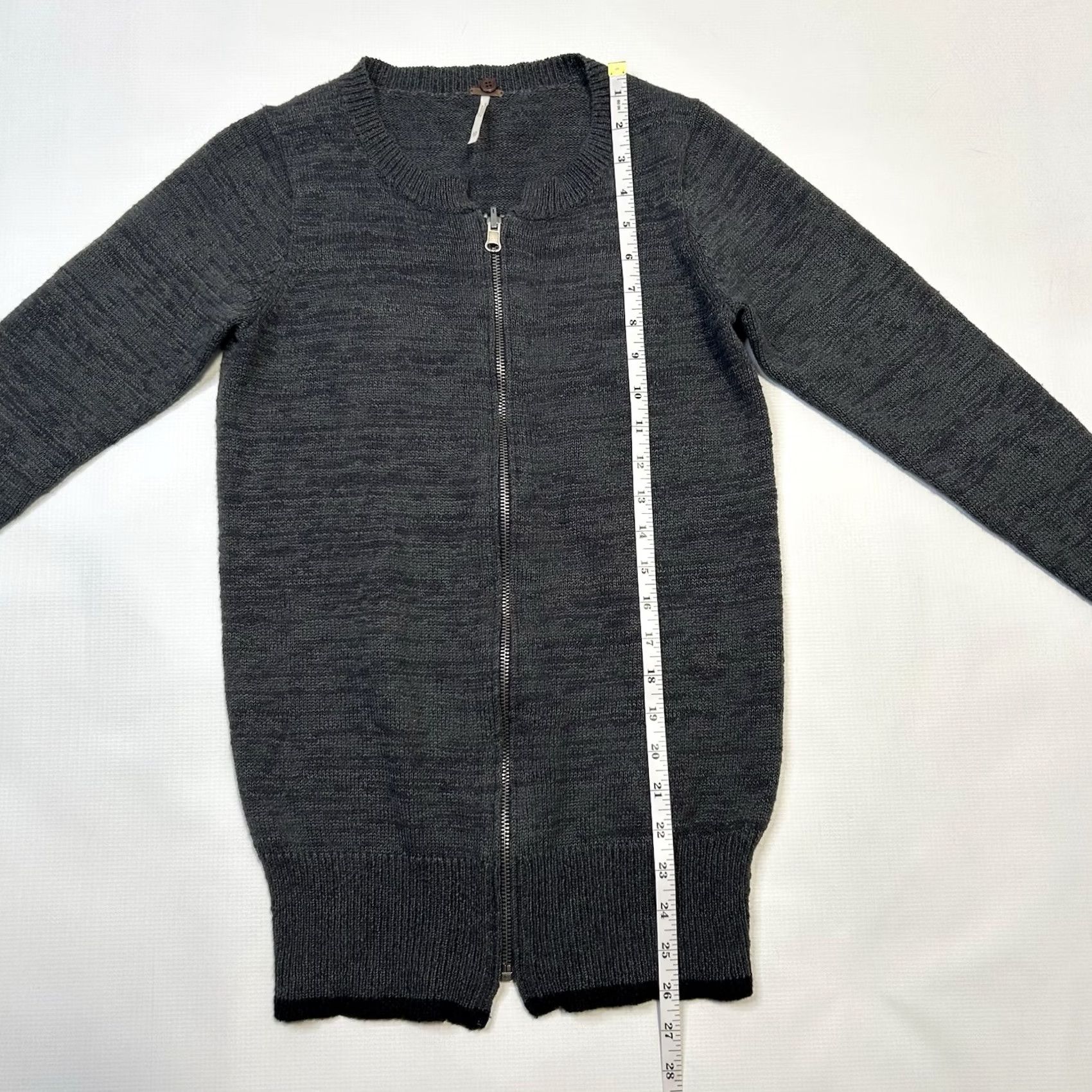 Free People Free People Full Zip Cardigan Sweater Womens XS Gray Cotton Wool Blend Size XS / US 0-2 / IT 36-38 - 7 Thumbnail