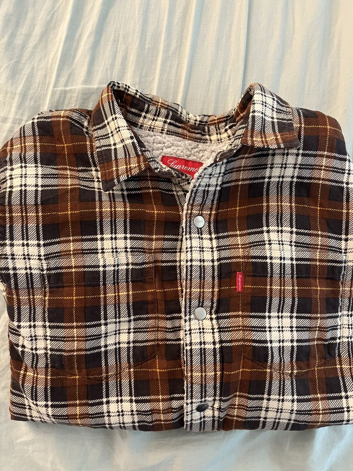 ショーンパブロ着用 Supreme Flannel Sherpa Shirt Ｌ Supreme Flannel Sherpa Shirt 15FW