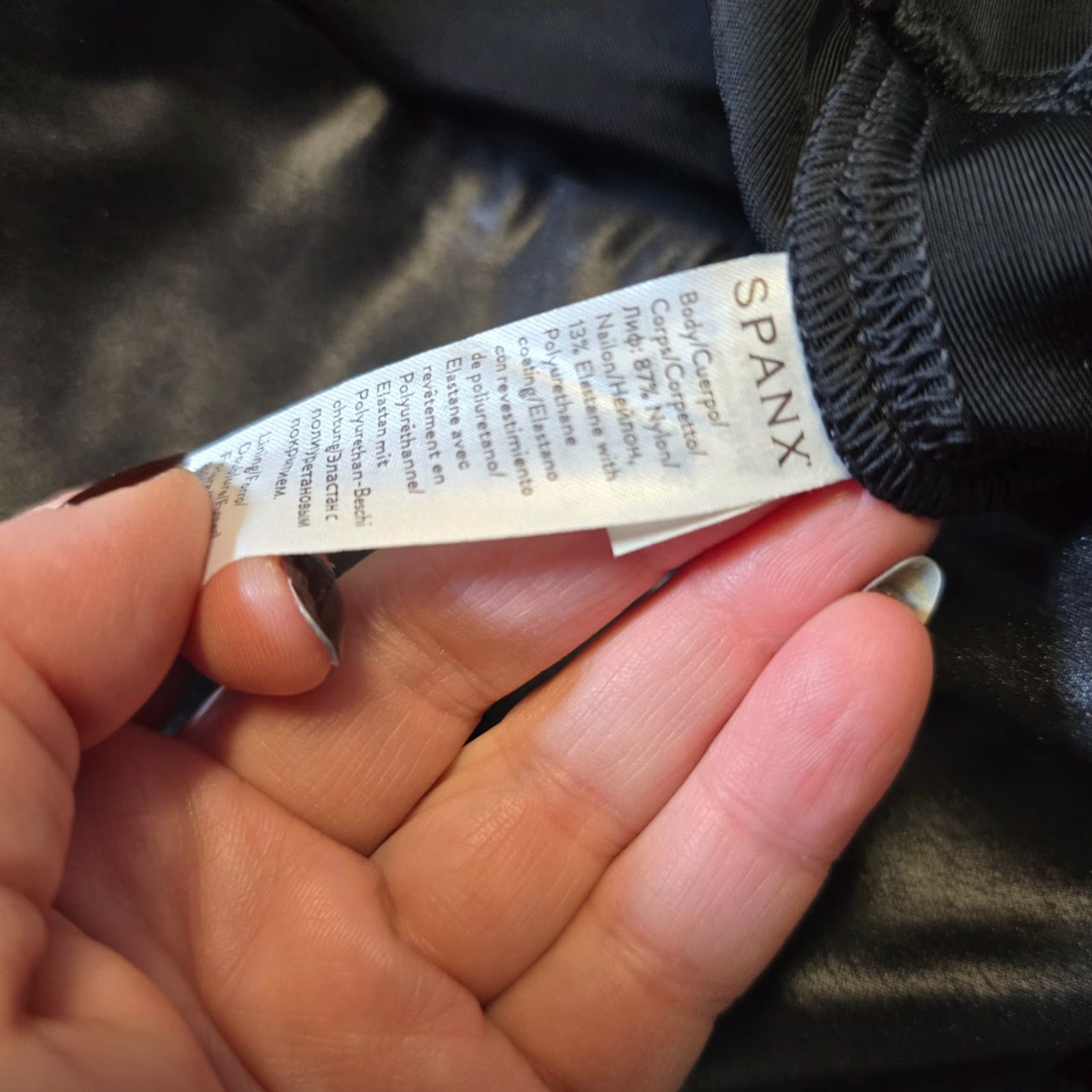 Spanx Spanx Pants Womens Size Large Black Faux Leather Stretch Casual Capsule Shimmer Ankle Leggings Size 36" / US 14 / IT 50 - 7 Thumbnail