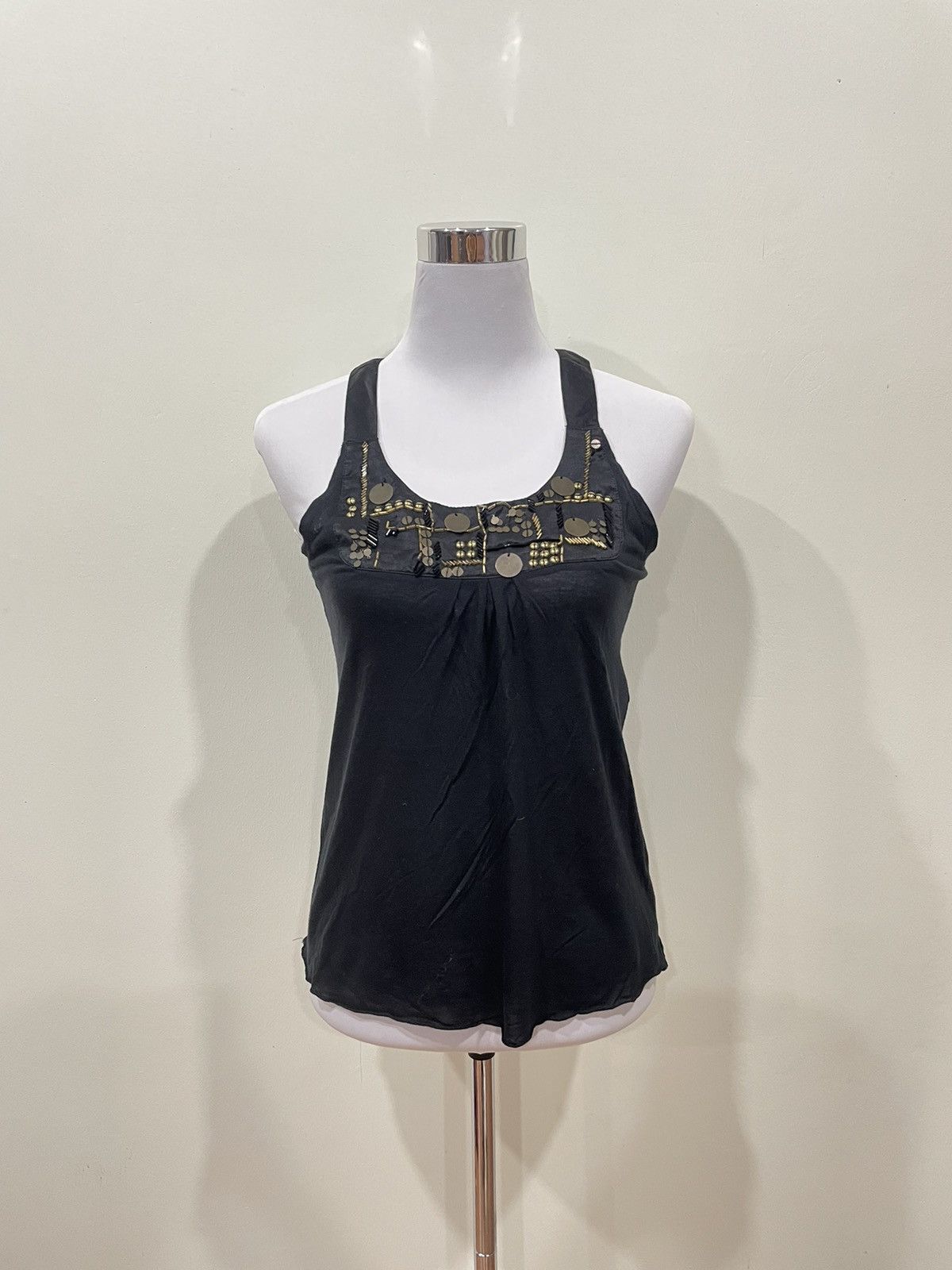 Image of Vintage Kookai Beaded Tank Tops in Black, Women's (Size XS)