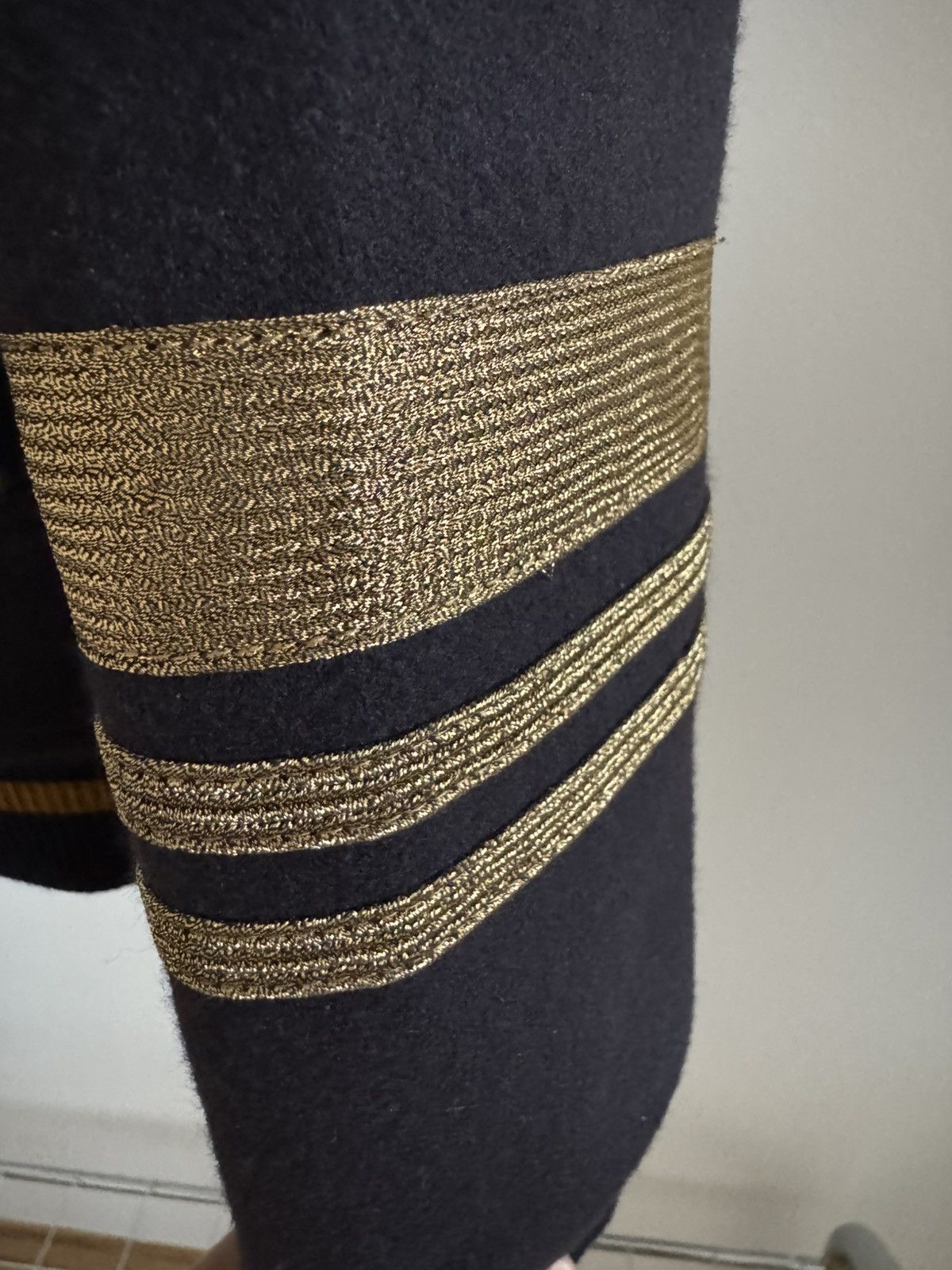 Dolce & Gabbana Luxury Wool Jacket with Gold Stitching Size US M / EU 48-50 / 2 - 5 Thumbnail