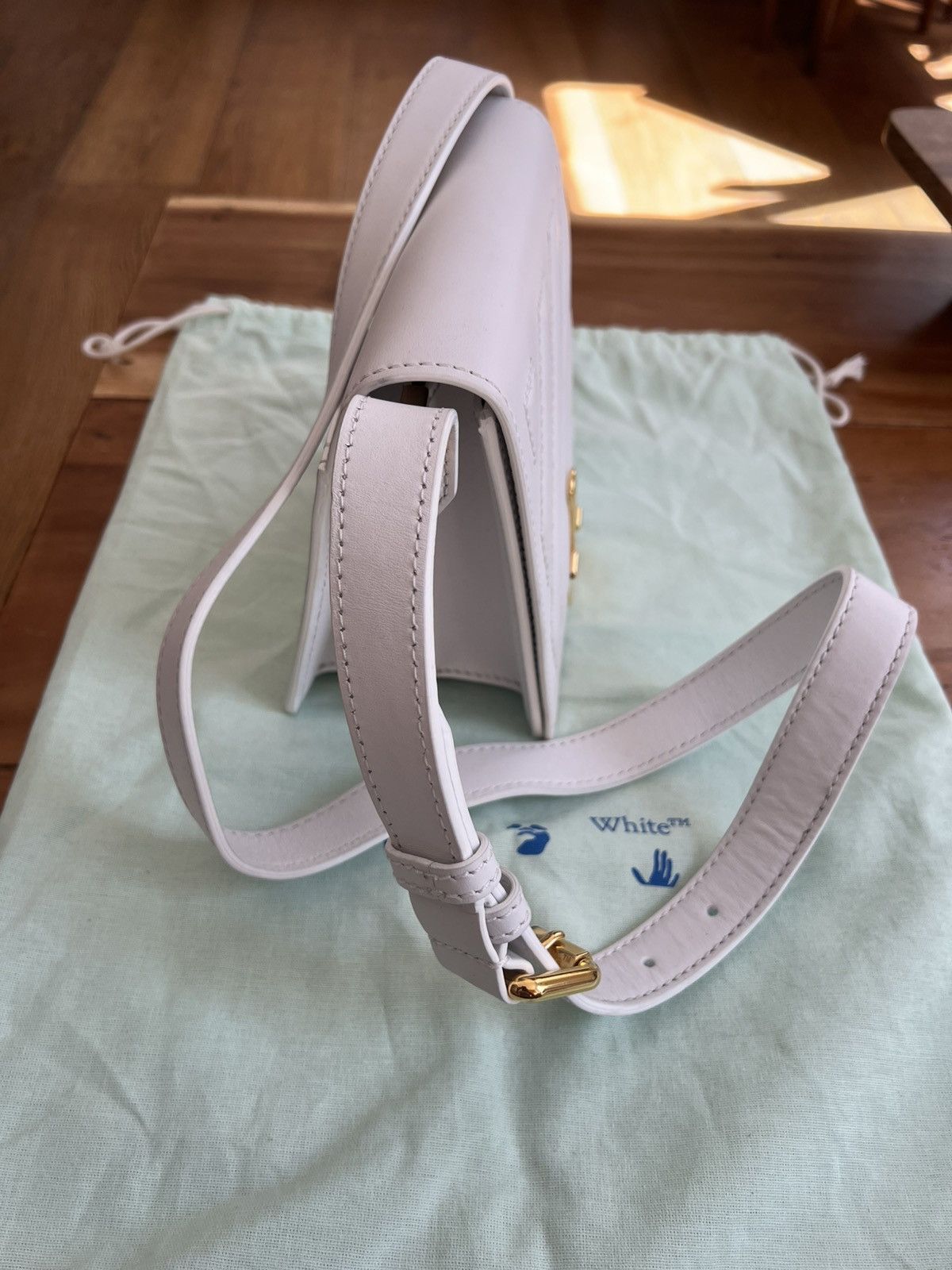 Off-White Off-White Binder Clip Crossbody Bag - White Leather 6.9x6 Size ONE SIZE - 15 Thumbnail
