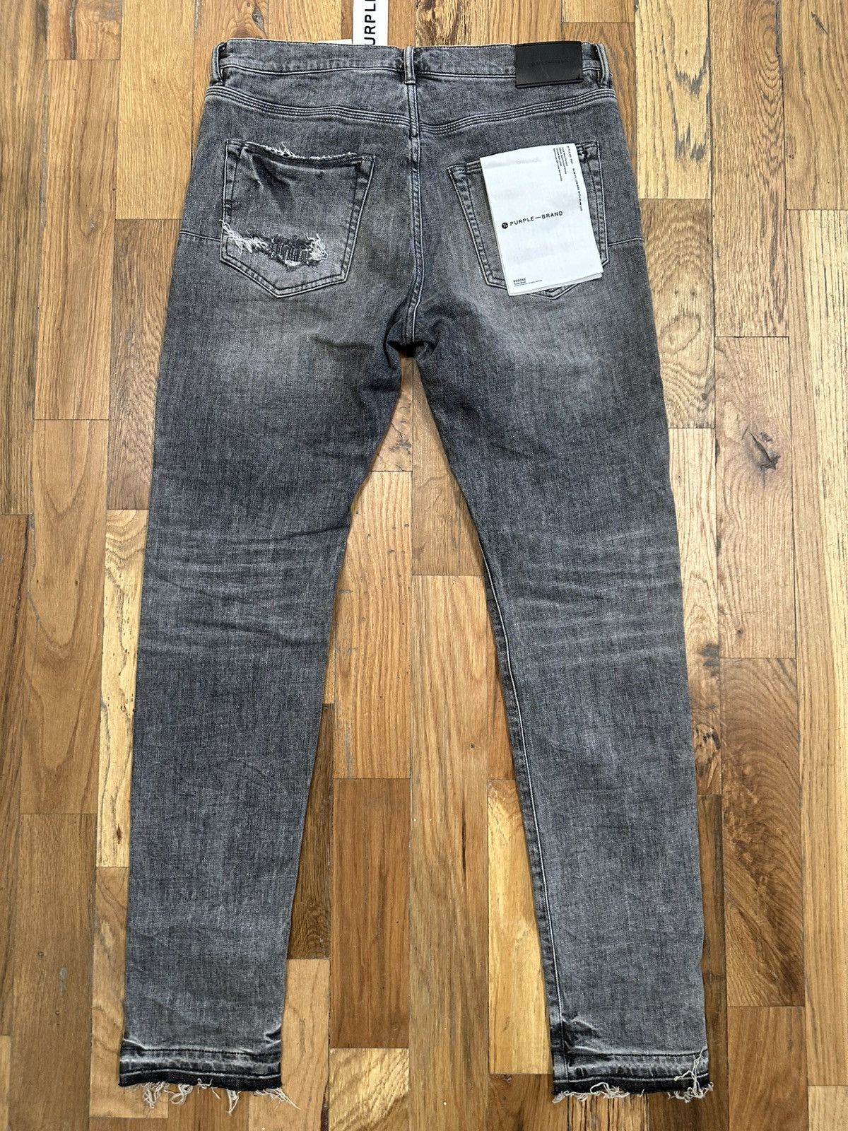 Purple Brand Purple Brand Patched Distress Grey Denim Jeans Size 34 Size US 34 / EU 50 - 2 Thumbnail