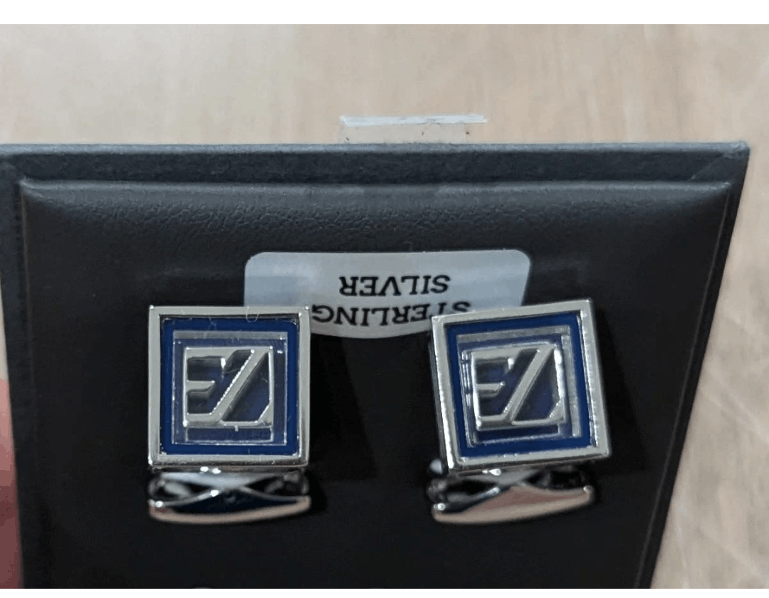 Ermenegildo Zegna Zegna Sterling Silver/Enamel Square Logo Cufflinks Size ONE SIZE - 1 Thumbnail