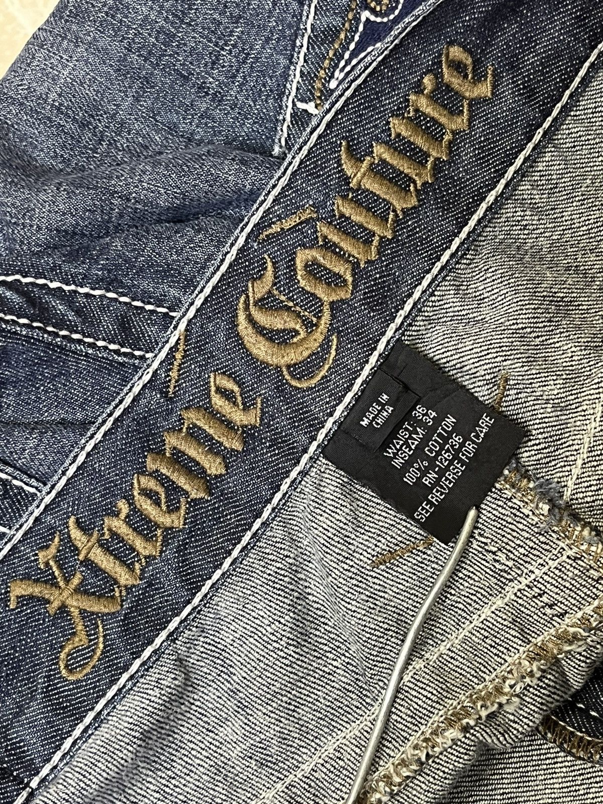 Japanese Brand ARCHIVE JAPANESE CULTURE EXTREME COUTURE STRAIGHT CUT JEANS Size US 37 - 20 Thumbnail