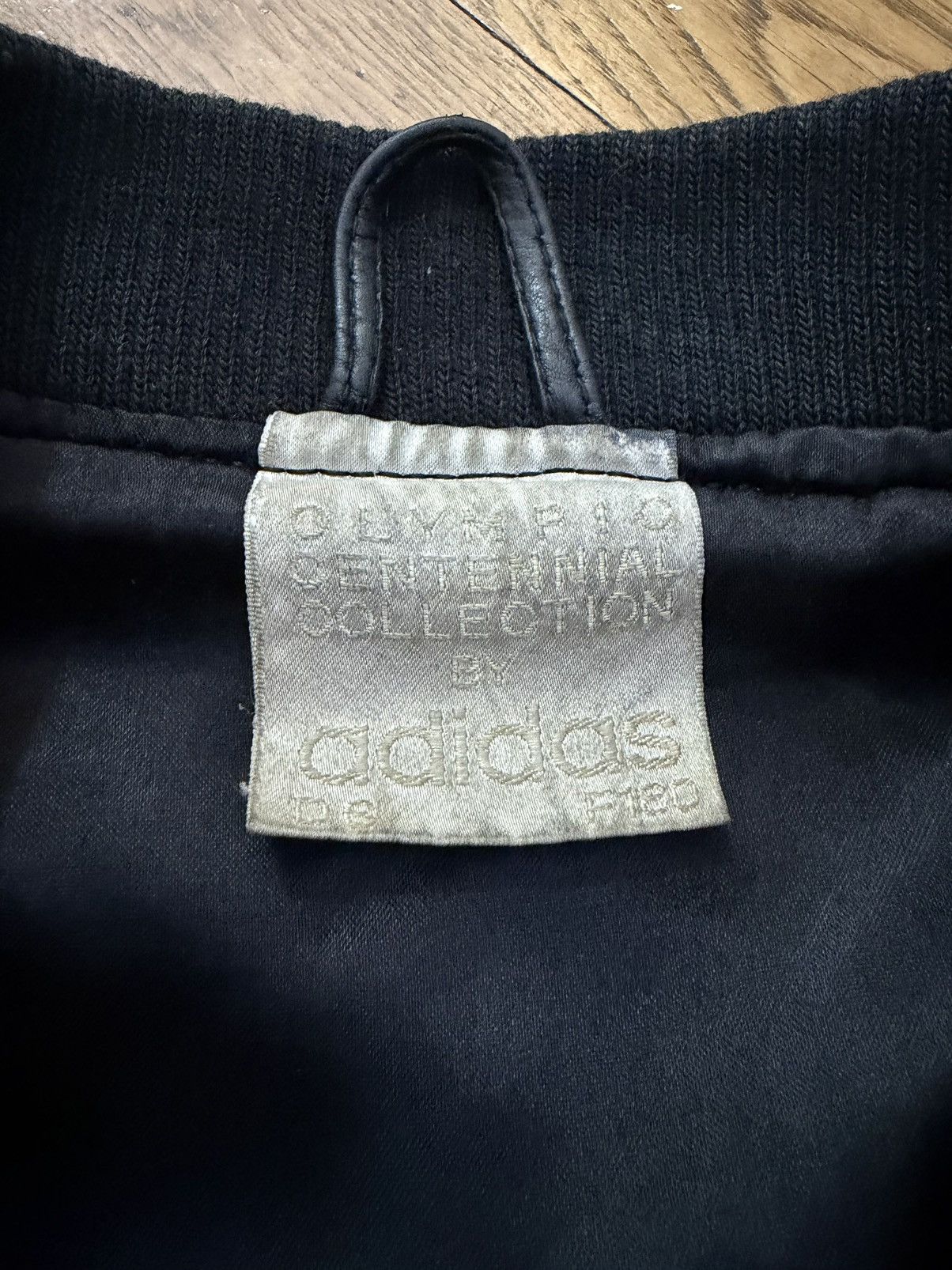 Adidas Vintage 80s Adidas Leather Jacket – Black Olympics Bomber Size US M / EU 48-50 / 2 - 11 Thumbnail