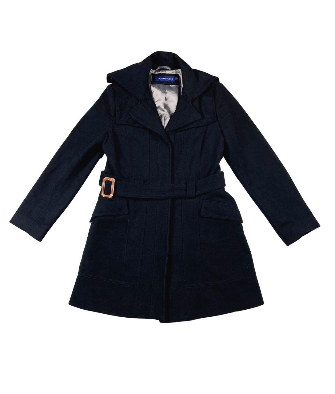 image of Trussardi Wool Coat 46 in Black, Women's (Size Large)