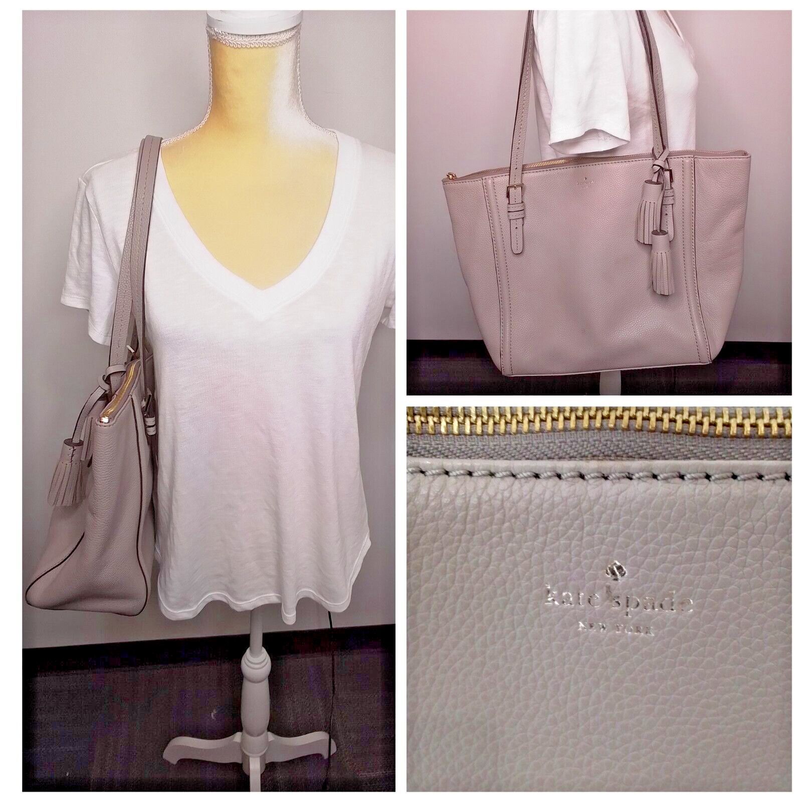 Kate Spade Kate Spade NY Handbag Orchard Street Maya Leather Tote Gray Size ONE SIZE - 1 Thumbnail