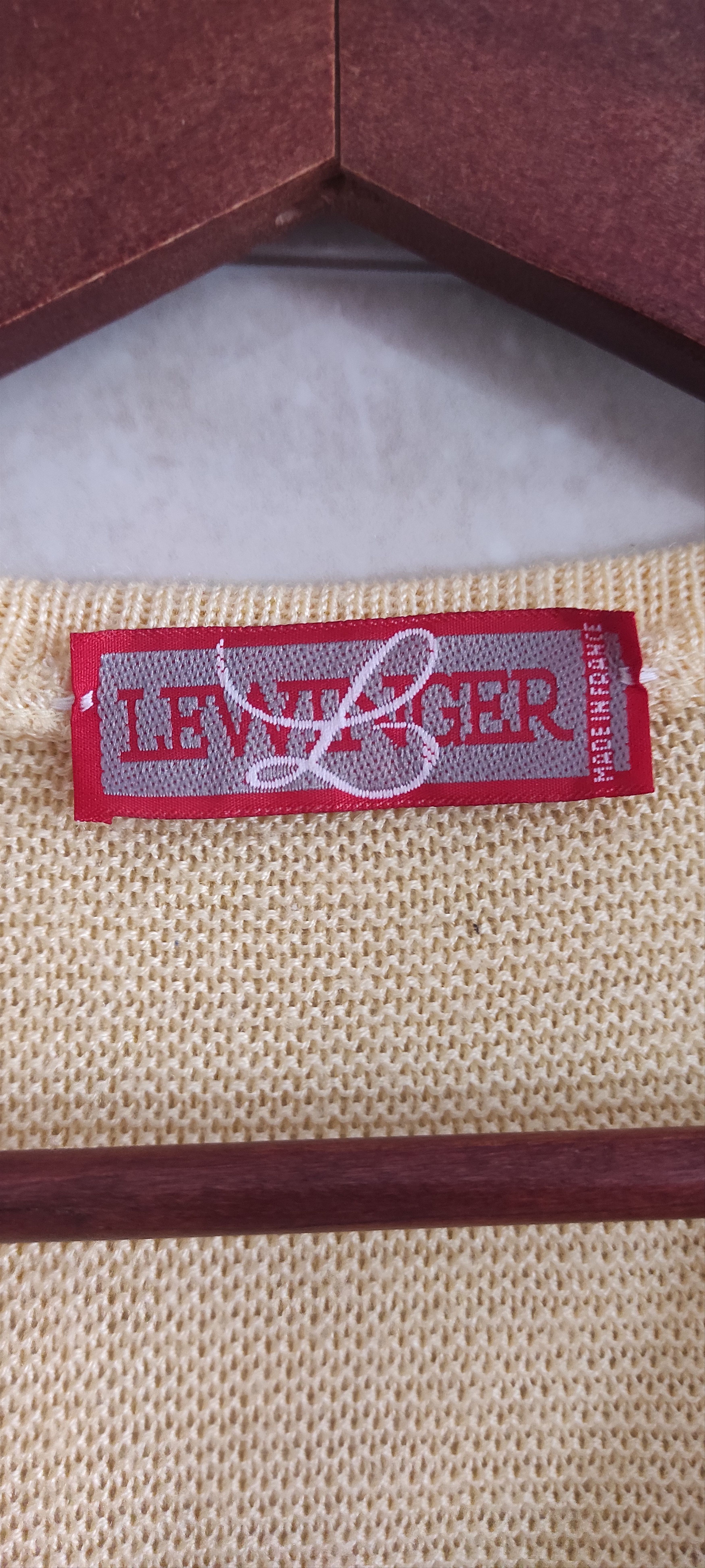 Vintage Lewinger Golf Cardigan Mens Retro Cable Knit Tennis Sweater Size US XL / EU 56 / 4 - 5 Thumbnail