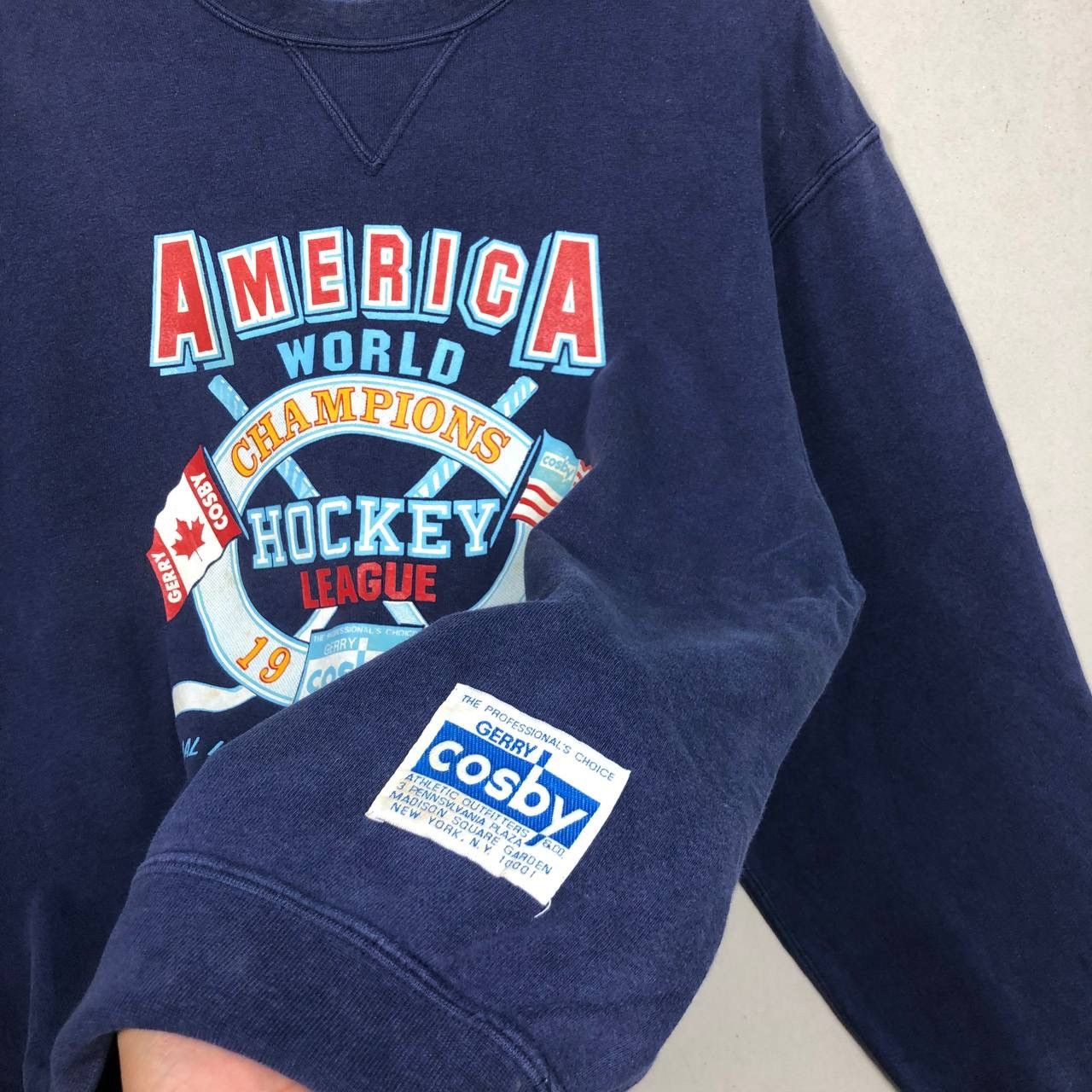 NHL × Vintage Vintage 90s American World Champion Hockey Cosby Sweatshirt Size US M / EU 48-50 / 2 - 4 Thumbnail