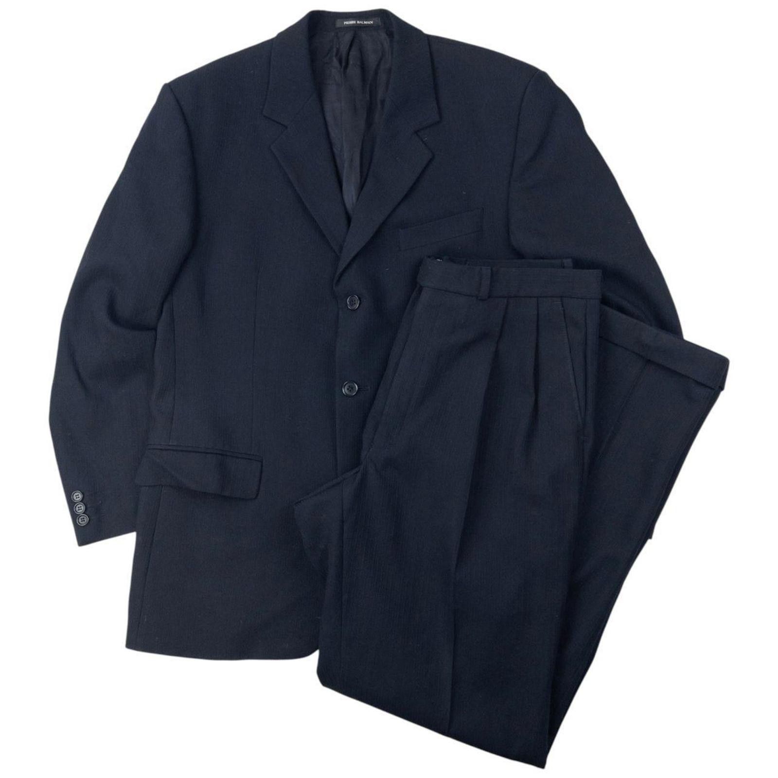 Pierre Balmain Vintage 90s Pierre Balmain Jacket & Trousers Suit Set Size L Size 40R - 1 Thumbnail