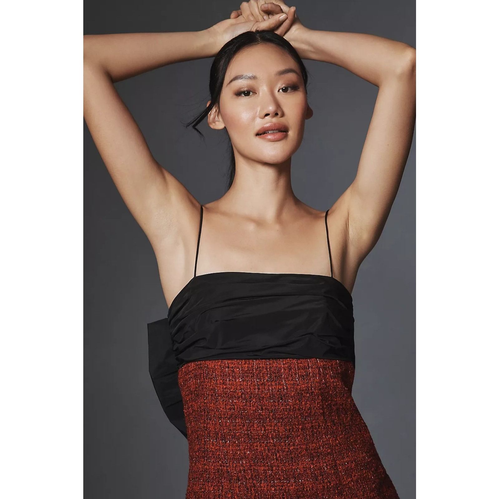 Anthropologie NWT Anthropologie Maeve Bow Square-Neck Mini Dress $178 Red Size L / US 10 / IT 46 - 3 Thumbnail