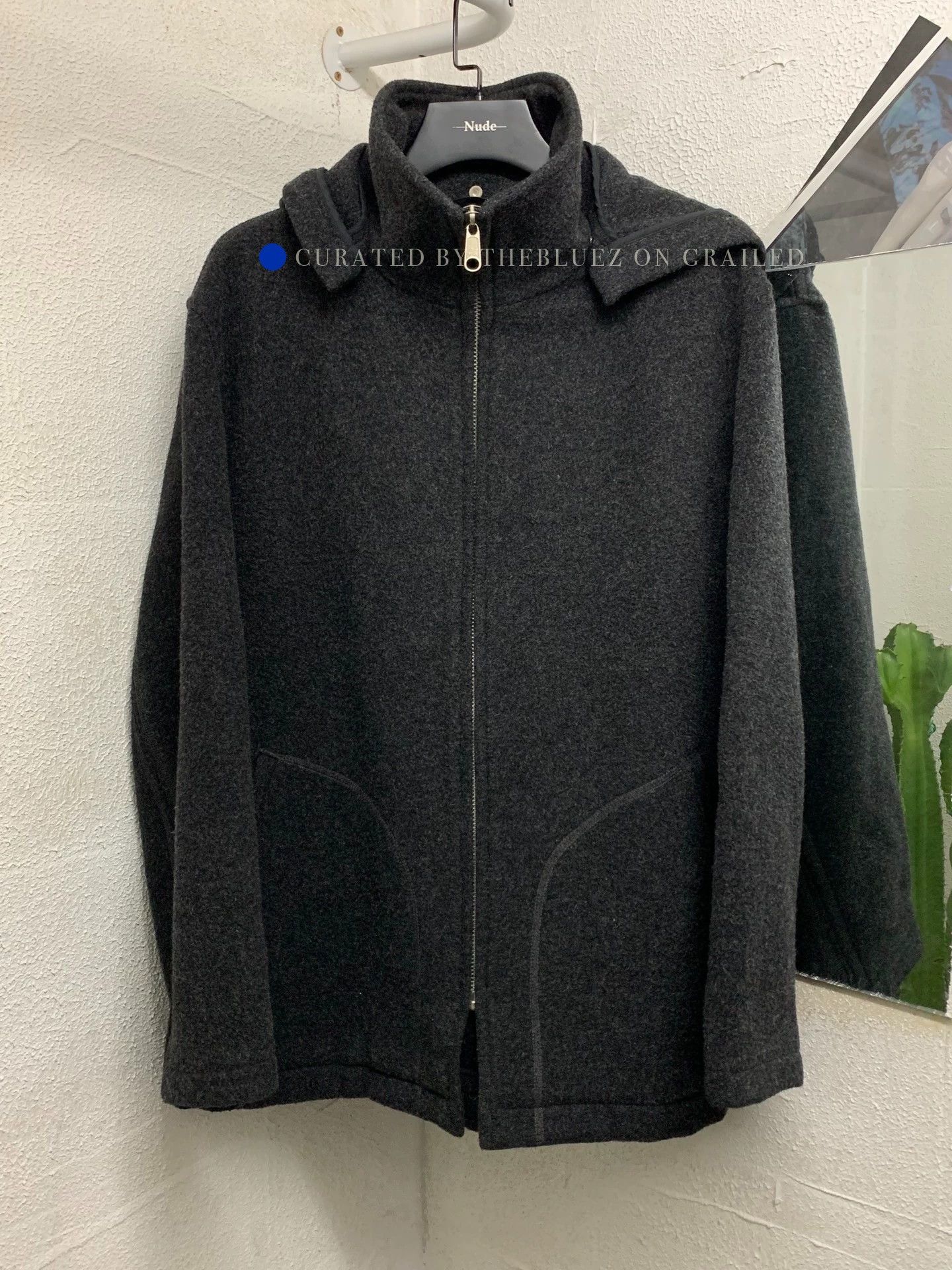 Yohji Yamamoto Stylish Black Wool Blend Jacket with Detachable Hood Size US M / EU 48-50 / 2 - 1 Thumbnail