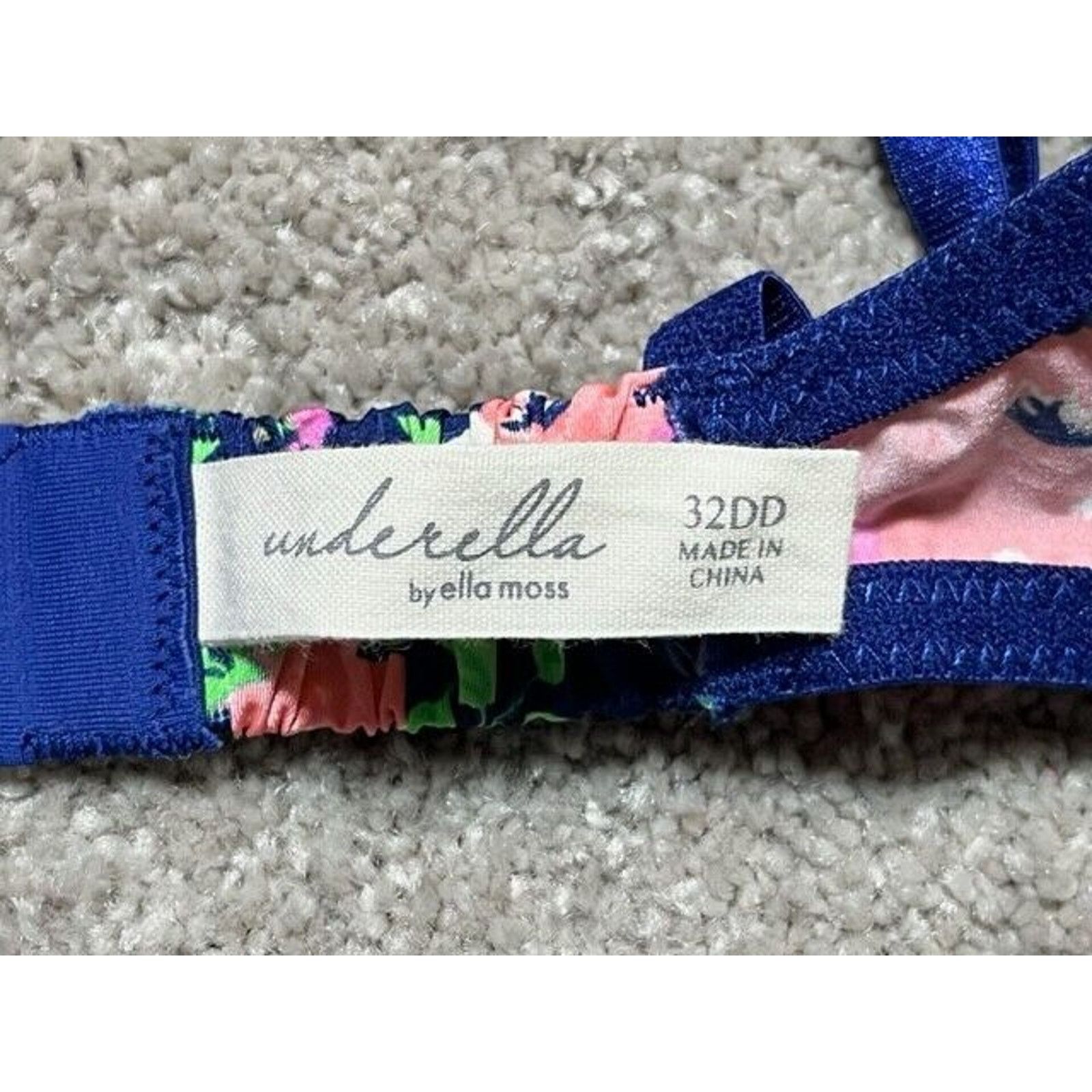 Other Underella by Ella Moss Bra 32DD Eden Floral Underwire Blue Size ONE SIZE - 6 Thumbnail